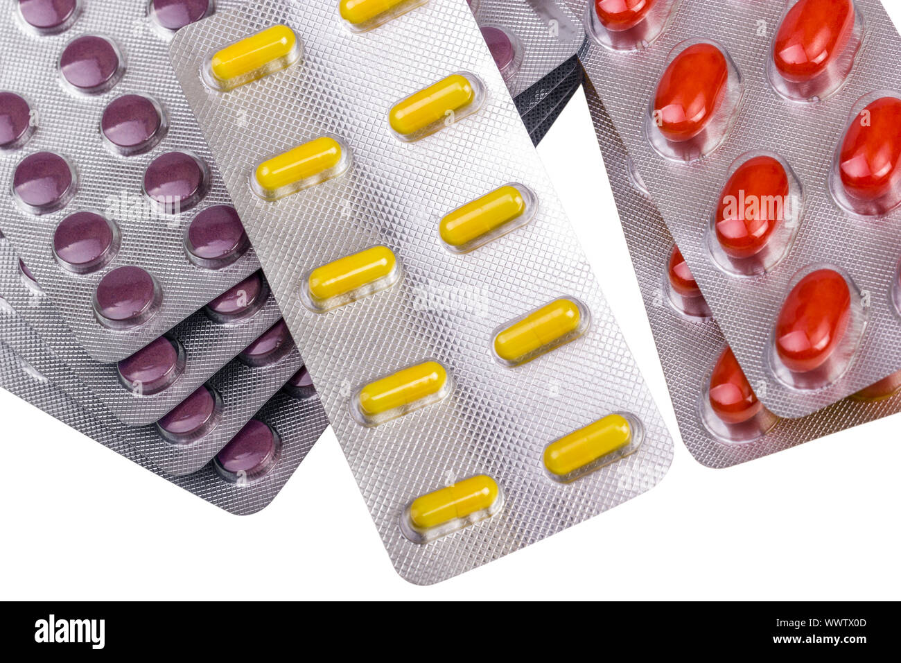 Médicament comprimés et gélules conditionnés dans des blisters Banque D'Images