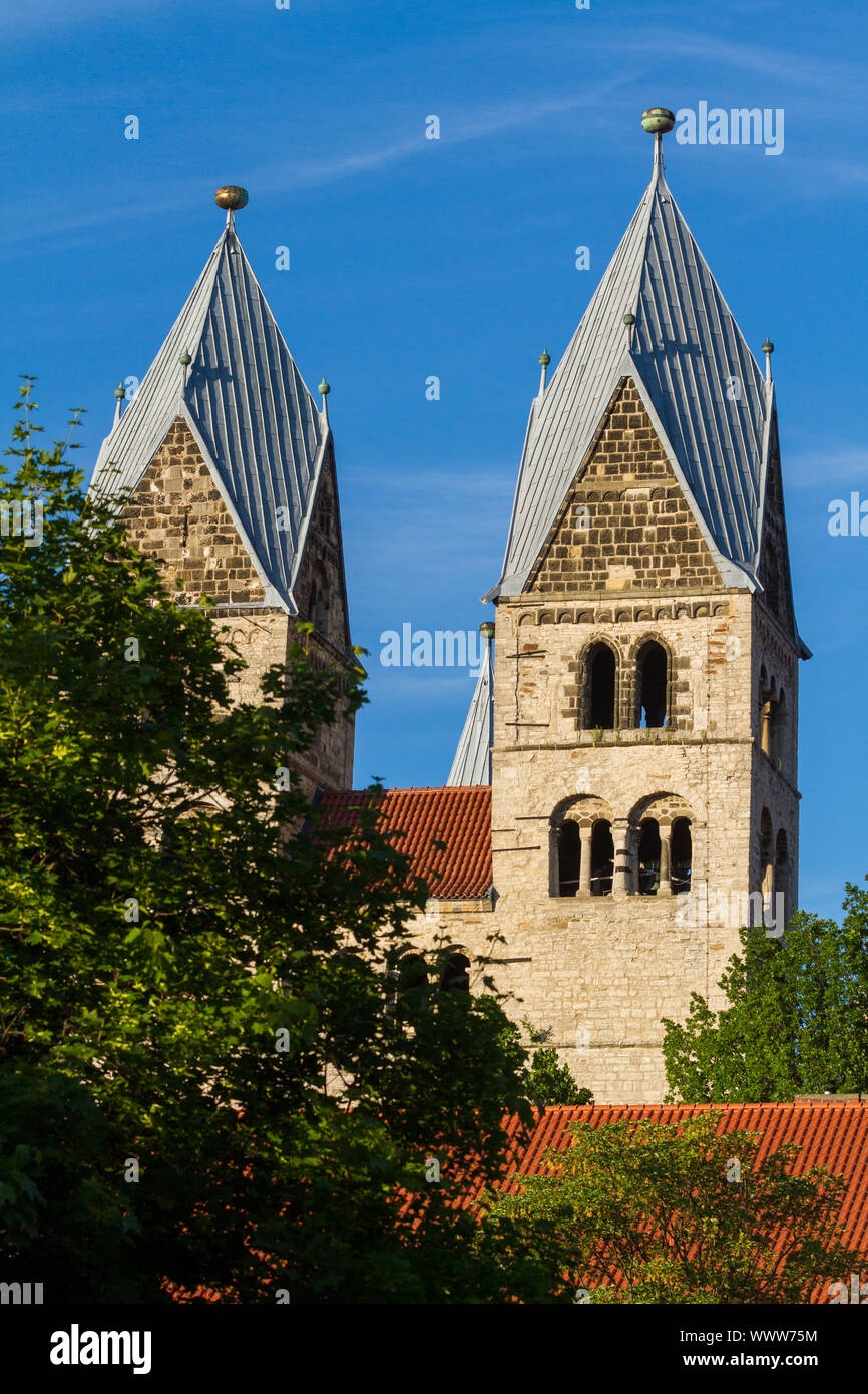 Halberstadt Domplatz Vue de la Liebfrauenkirche Banque D'Images