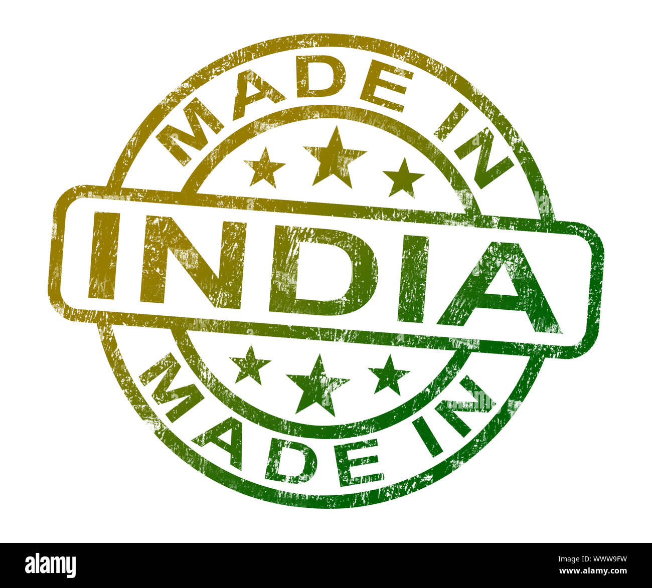 Made In India Stamp montrant produit indien ou produire Banque D'Images