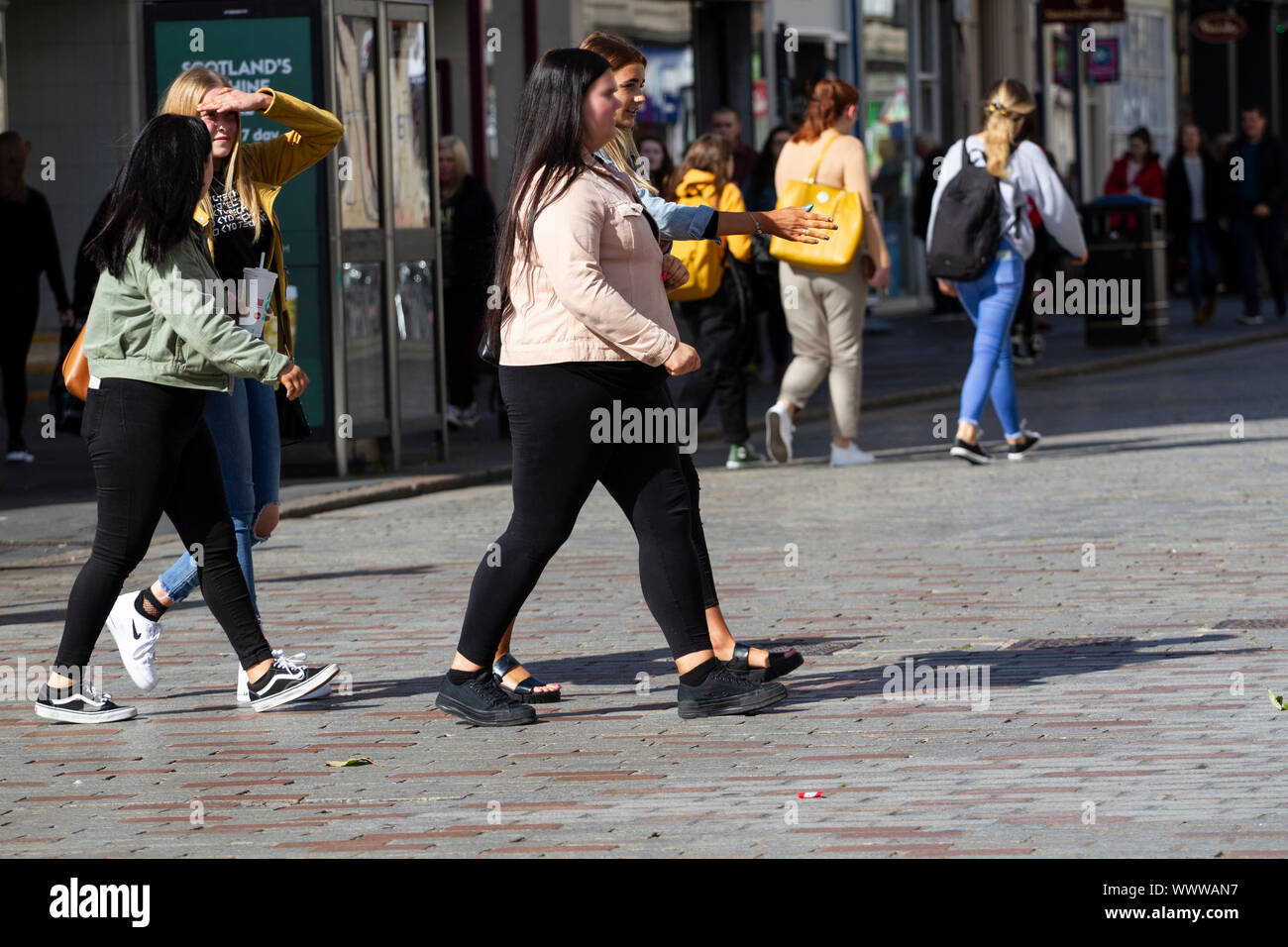 Tayside, Dundee, Ecosse, Royaume-Uni. 16 septembre 2019.UK : les modes de vie sains à Dundee montre que l'Écosse a un des plus hauts problèmes de l'obésité et l'excès en Europe. Ce problème est dû au coût élevé de la vie en Ecosse et les bas salaires et que la restauration rapide et les repas à emporter sont abordables pour le grand public. Credit : Dundee Photographics / Alamy Live News Banque D'Images