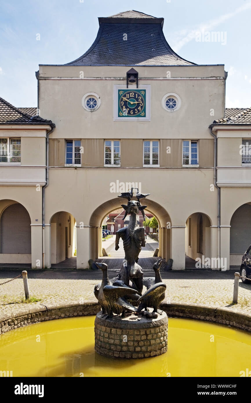 Fuerst Leopold village pit avec square, la Ruhr, Nordrhein-Westfalen, Germany, Europe Banque D'Images