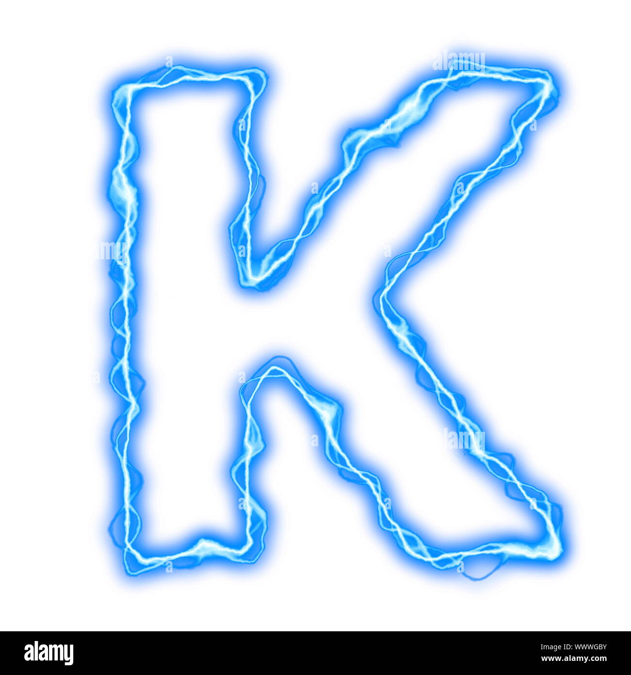 Alphabet blue lightning letters numbers Banque de photographies et d ...