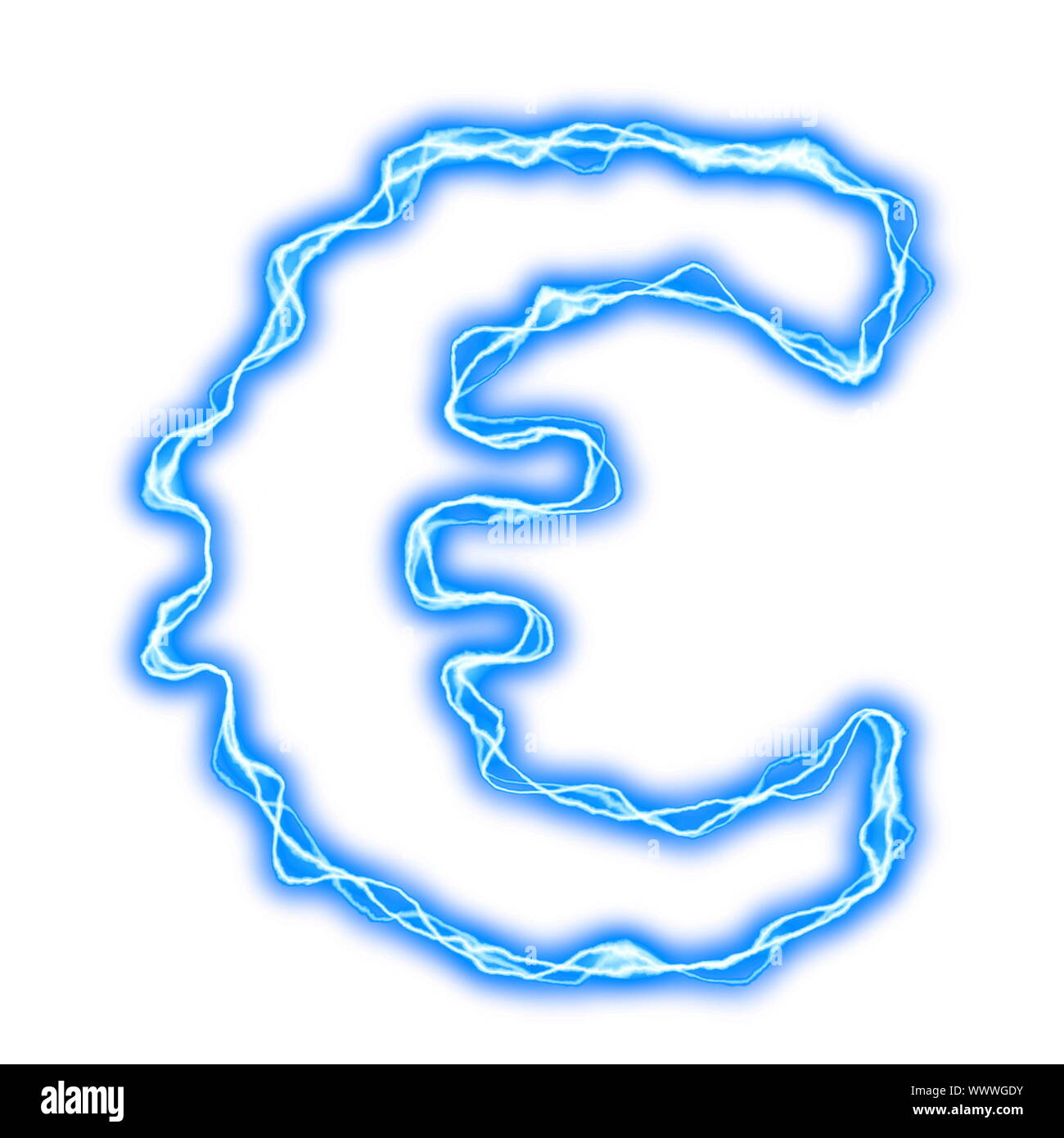 Alphabet blue lightning letters numbers Banque de photographies et d ...