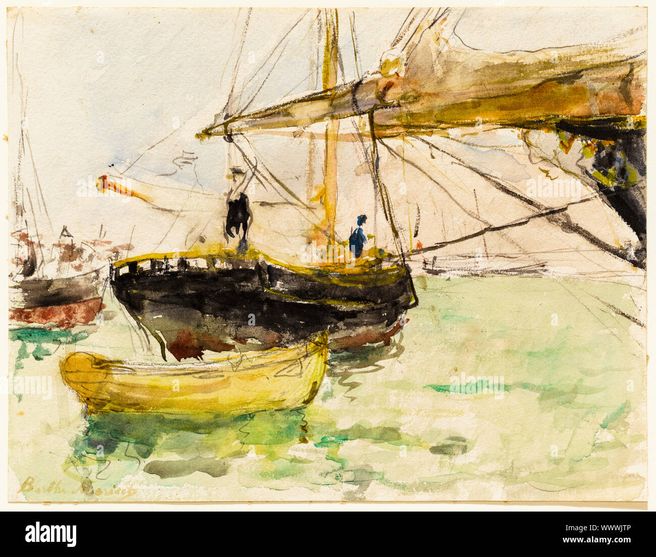 Berthe Morisot, avant qu'un yacht de luxe, peinture, 1875 Banque D'Images