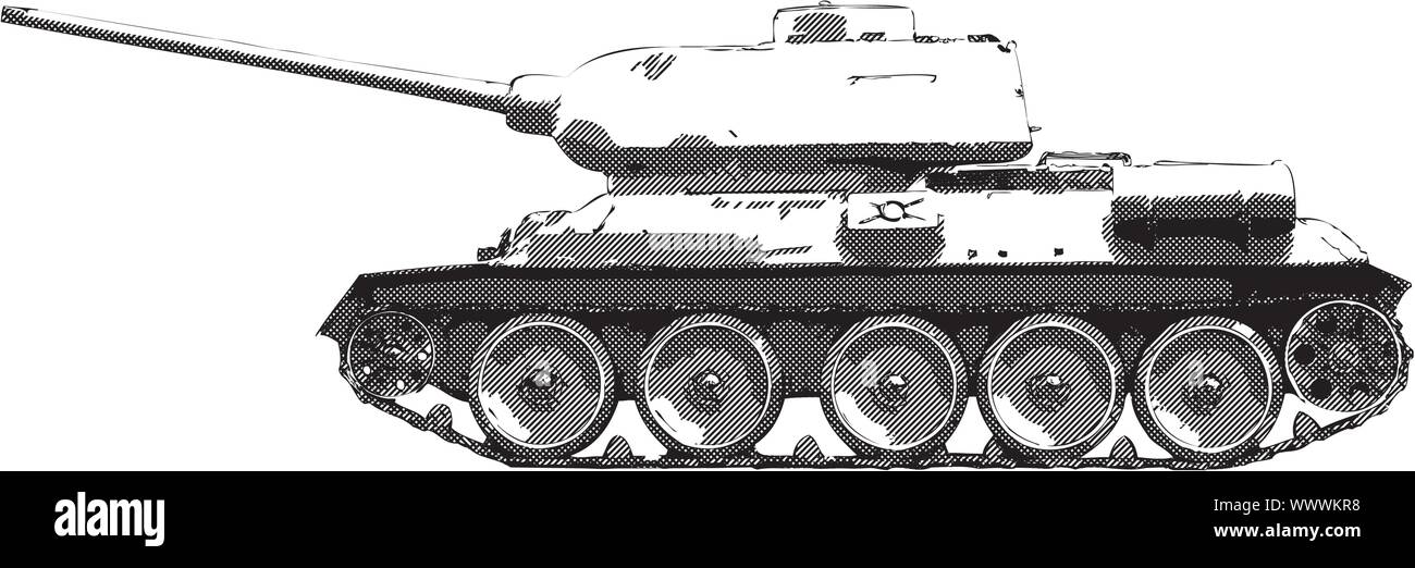 Fédération de réservoir T 34 - dessin vectoriel Illustration de Vecteur