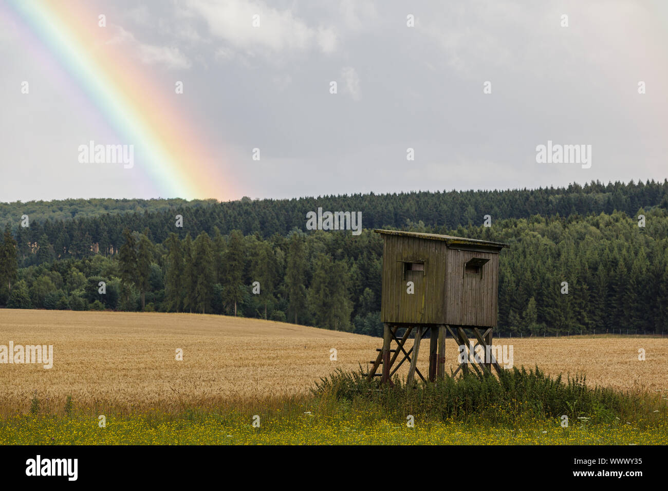Photo de paysage du Harz avec rainbow Banque D'Images