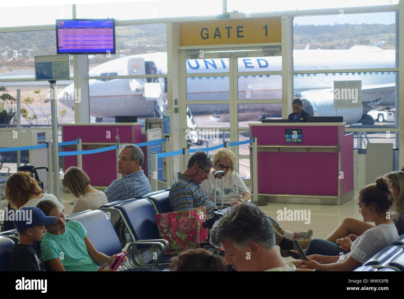 L'Aéroport International Robert L. Bradshaw, Saint-Kitts et Nevis, Caraïbes Banque D'Images