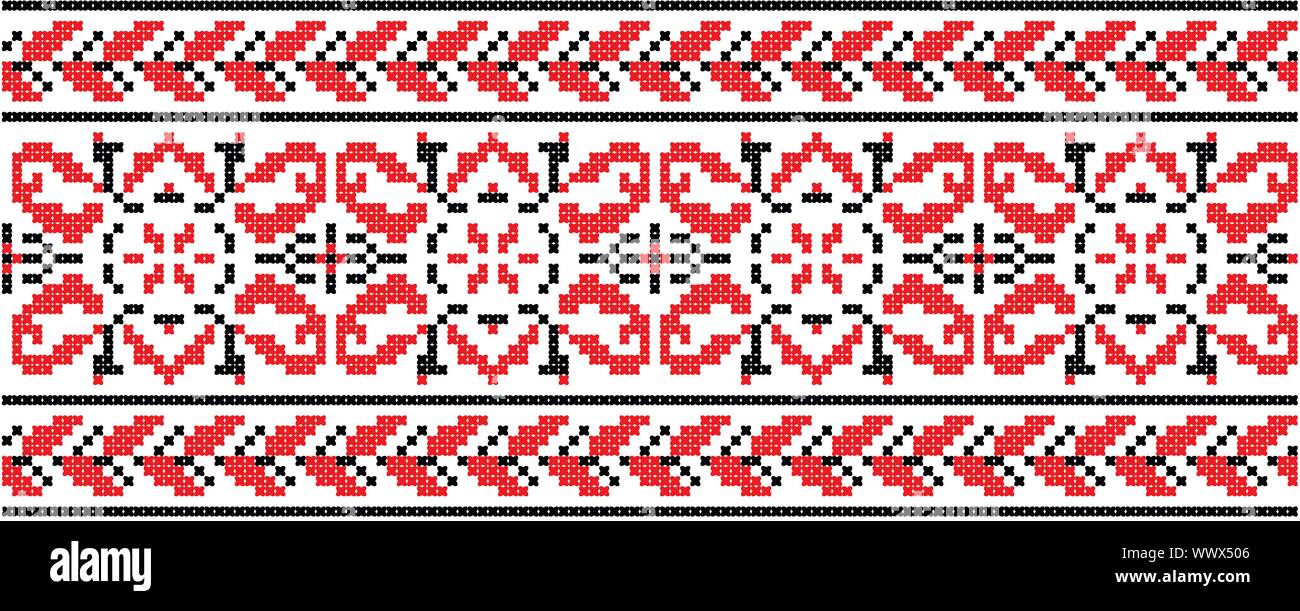 Ukrainian cross-stitch ornament - Vector Illustration de Vecteur