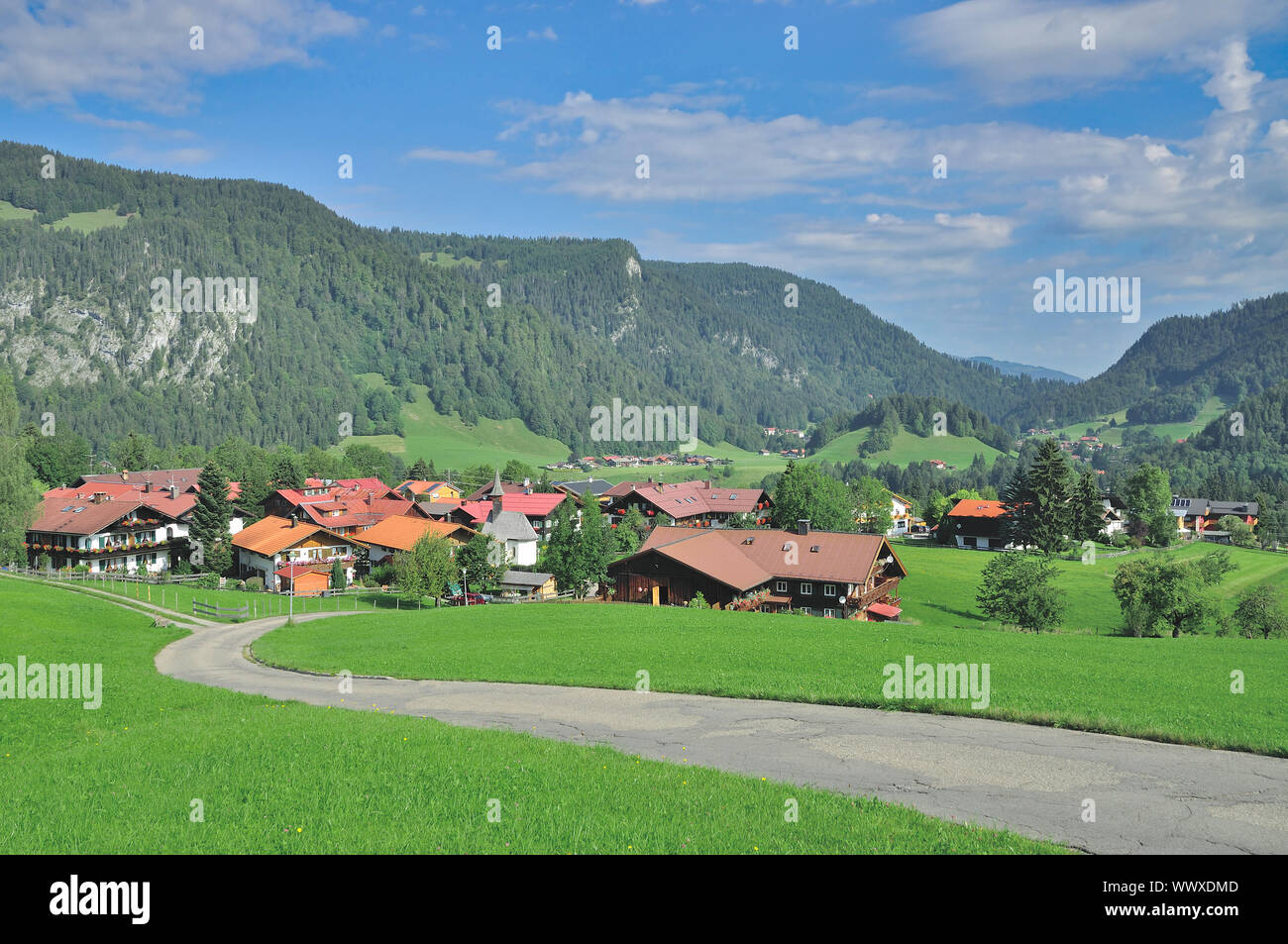 Kornau,une partie du village d'Oberstdorf,Allgau,bavaria, Allemagne Banque D'Images