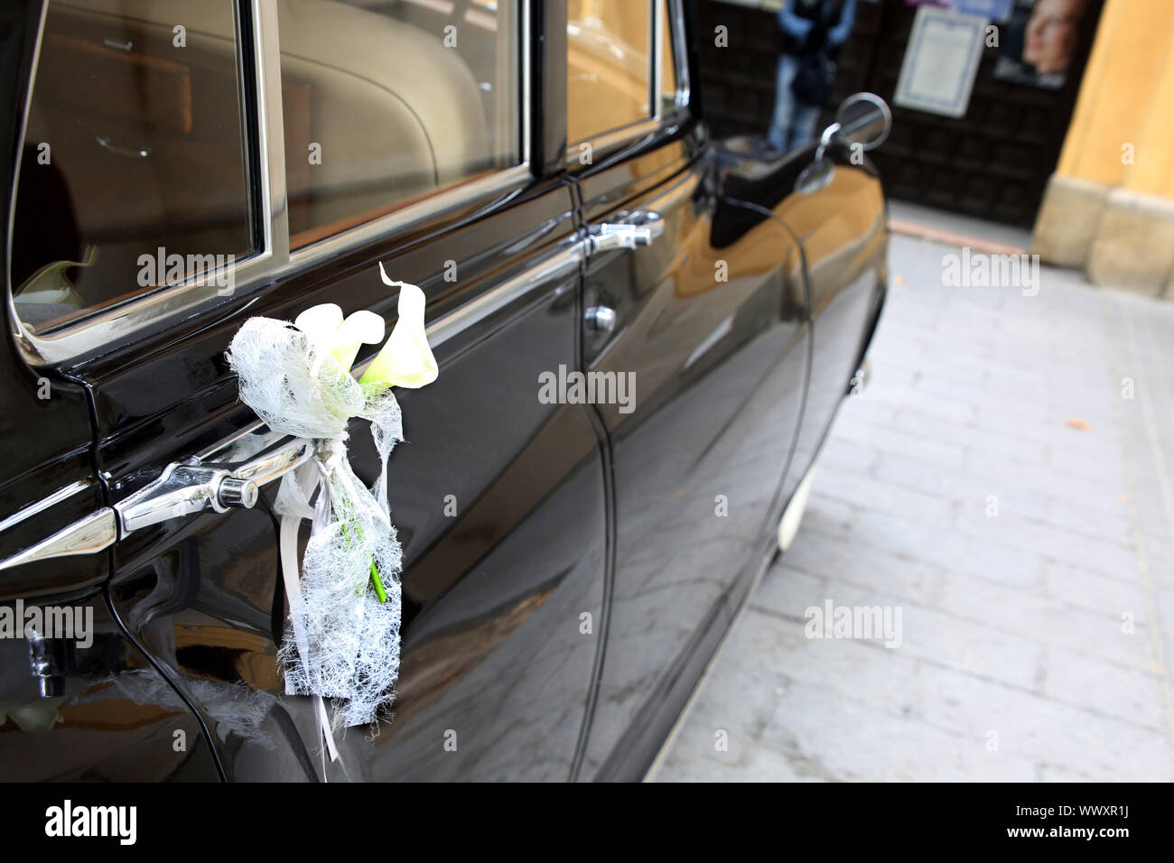 Vintage de luxe location de voiture de mariage en tant qu'en face de Mary Magdalena Banque D'Images