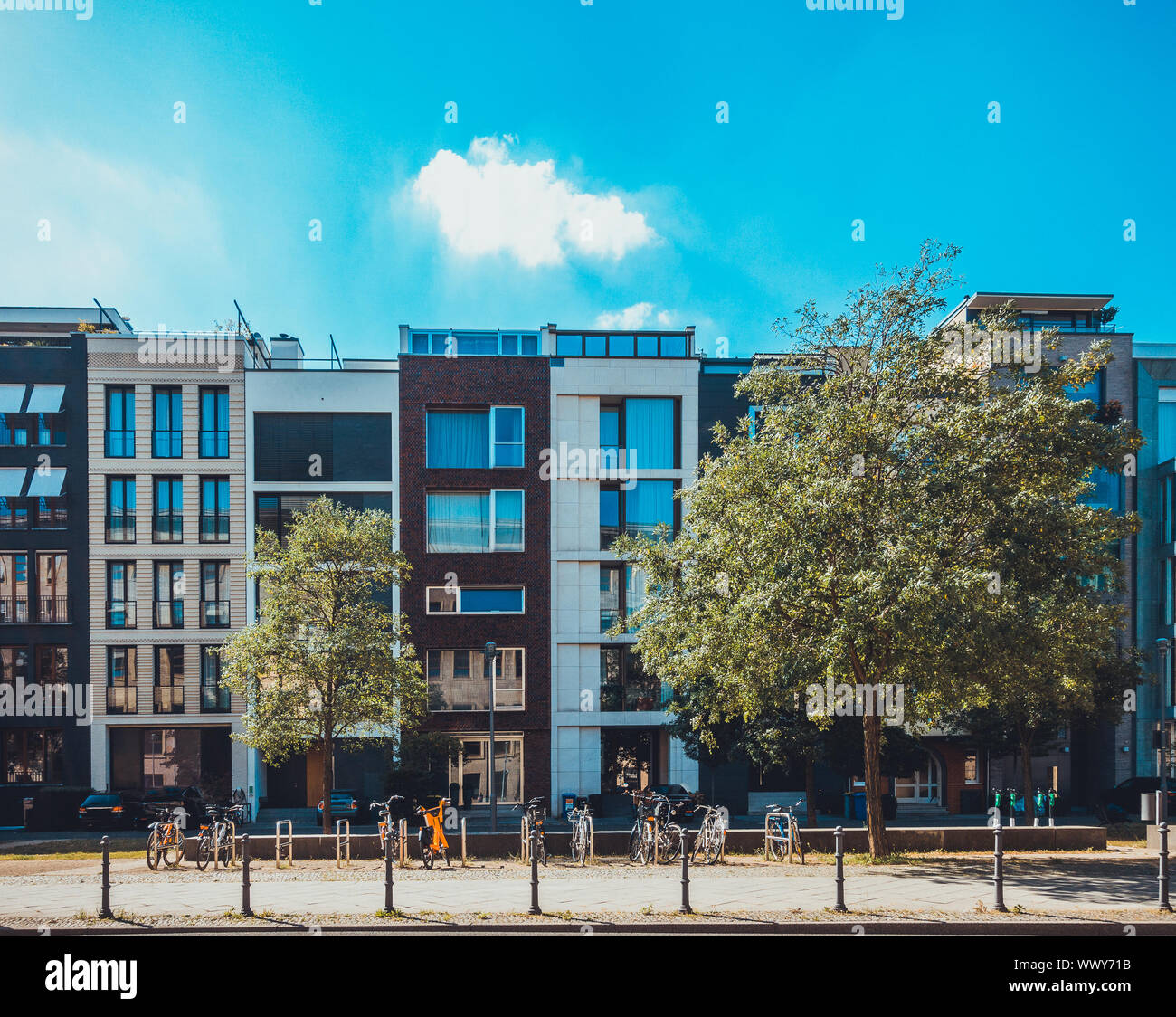 Maisons chères aux façades colorées Banque D'Images