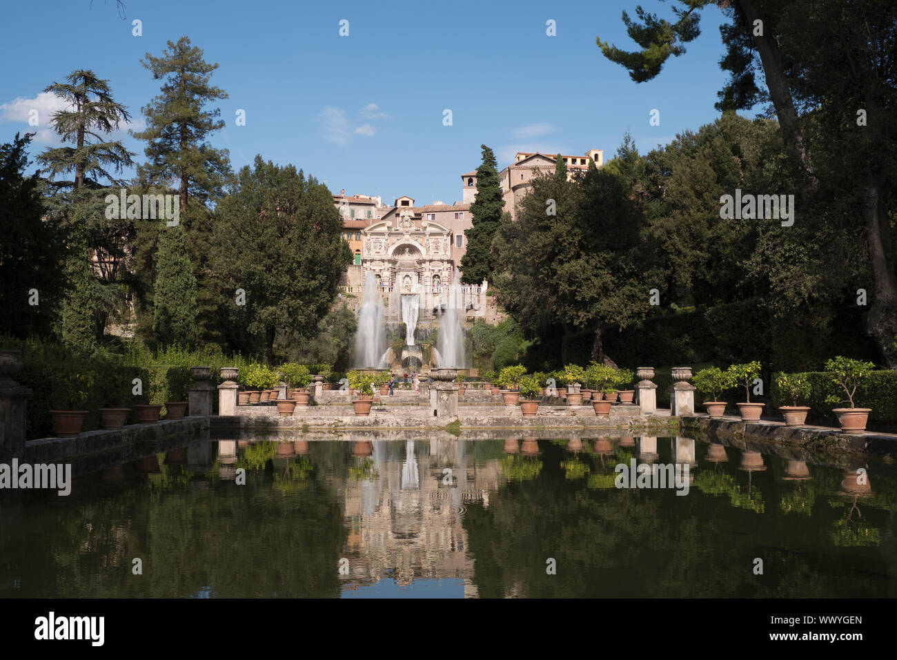 Fontaine d'organes dans les jardins de la Villa D'Este dans la ville de Tivoli en Italie Banque D'Images