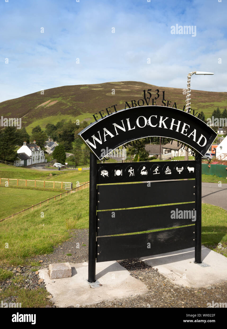Wanlockhead le plus haut village de l'Écosse et le Royaume-Uni à 1531 pieds au-dessus du niveau de la mer Banque D'Images