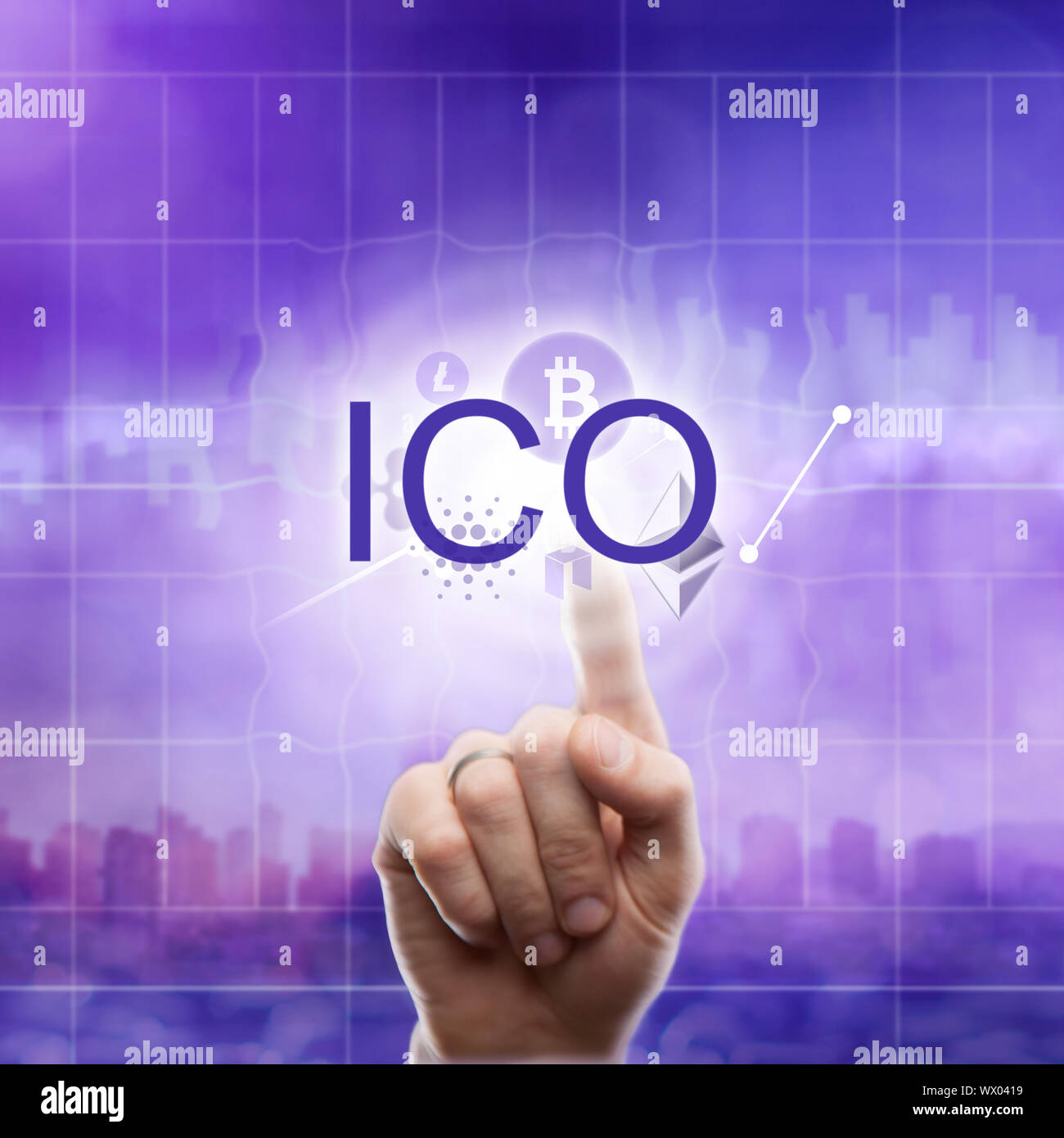 Concept de crypto-monnaie. Litecoin, etherium, bitcoin arrière-plan de la  monnaie virtuelle Photo Stock - Alamy