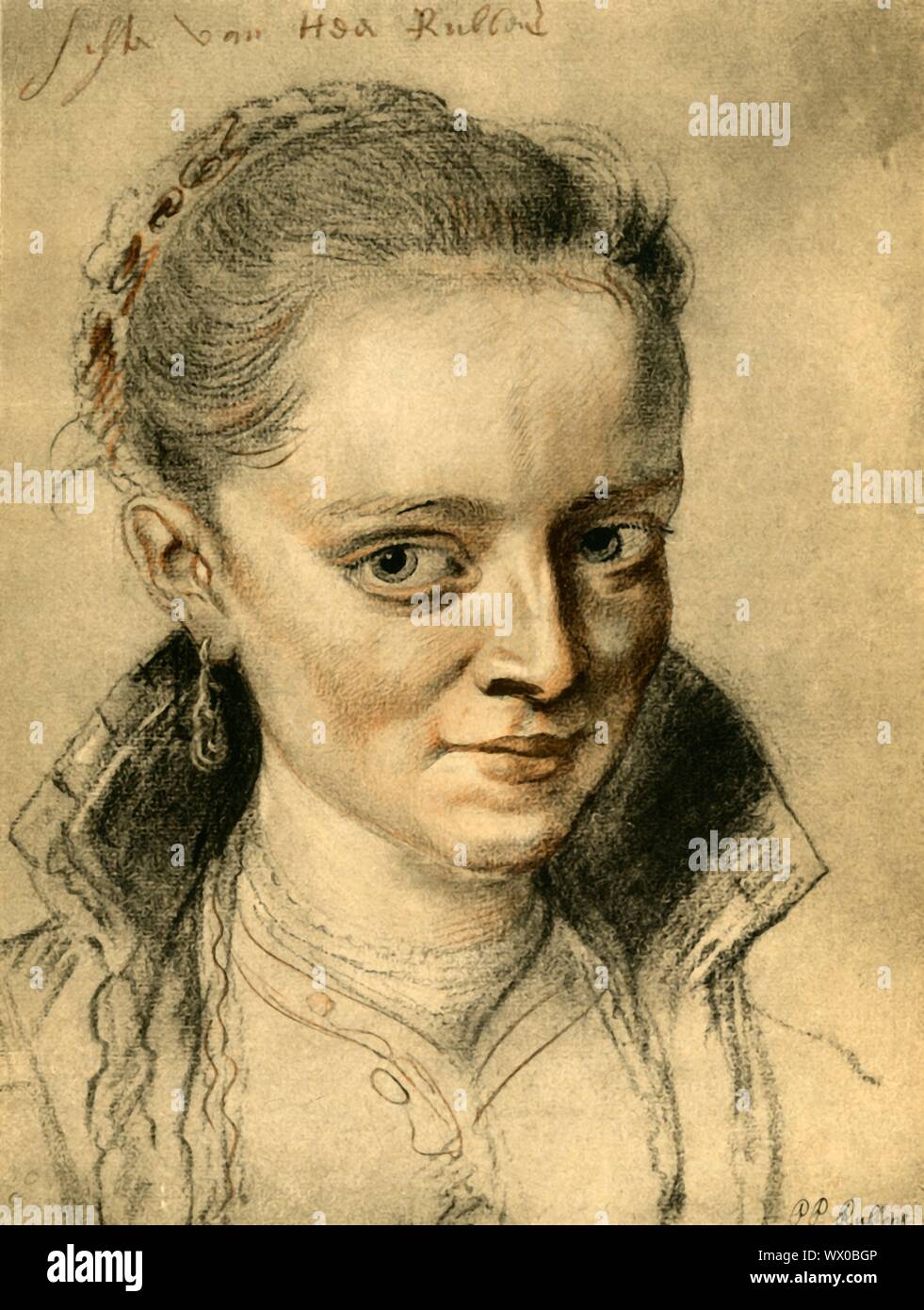 Suzanne Fourment, 1620. Portrait de Susanna Fourment (ou Suzanne), Rubens'-soeur. La peinture à l'Albertina, Vienne. Banque D'Images