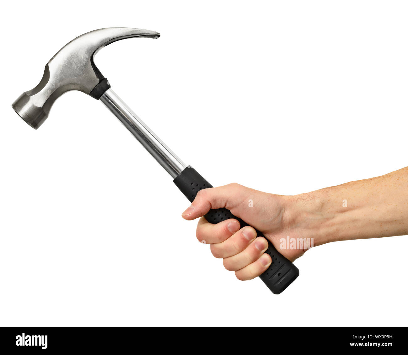 Gros marteau à la main isolé sur fond blanc Photo Stock - Alamy