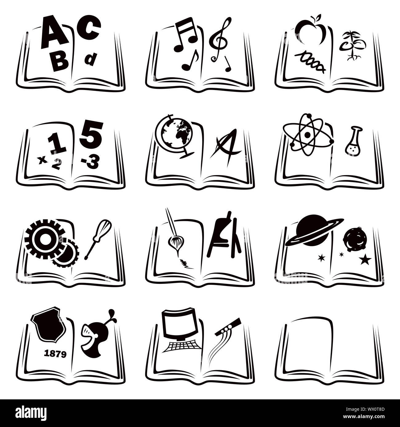 Icônes de l’apprentissage Banque D'Images