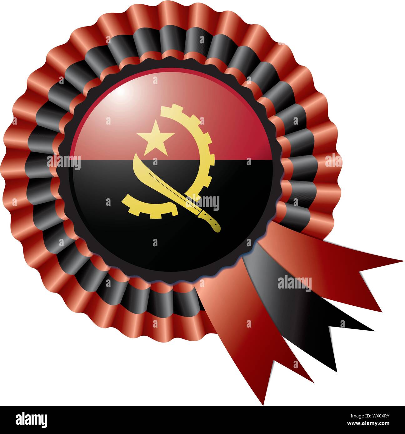 L'Angola drapeau rosette Illustration de Vecteur