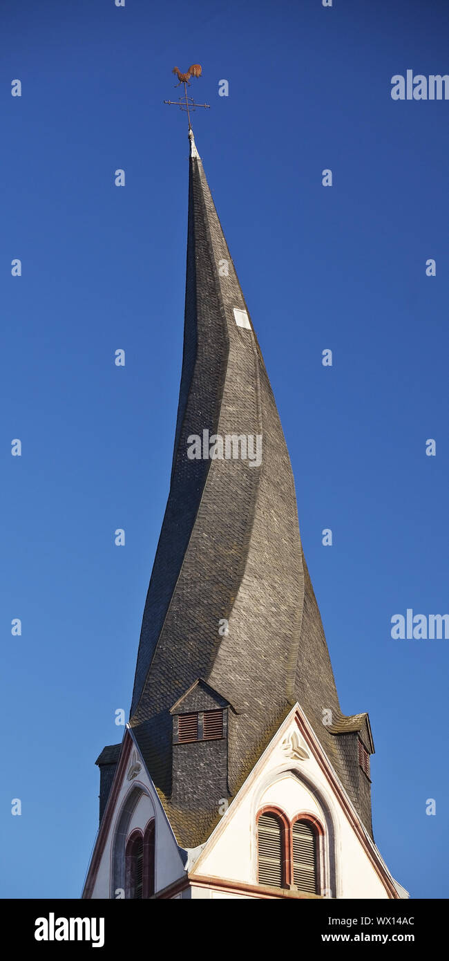 La tour torsadée de l'église paroissiale de Saint Clement, monument, Mayen, Eifel, Allemagne, Europe Banque D'Images