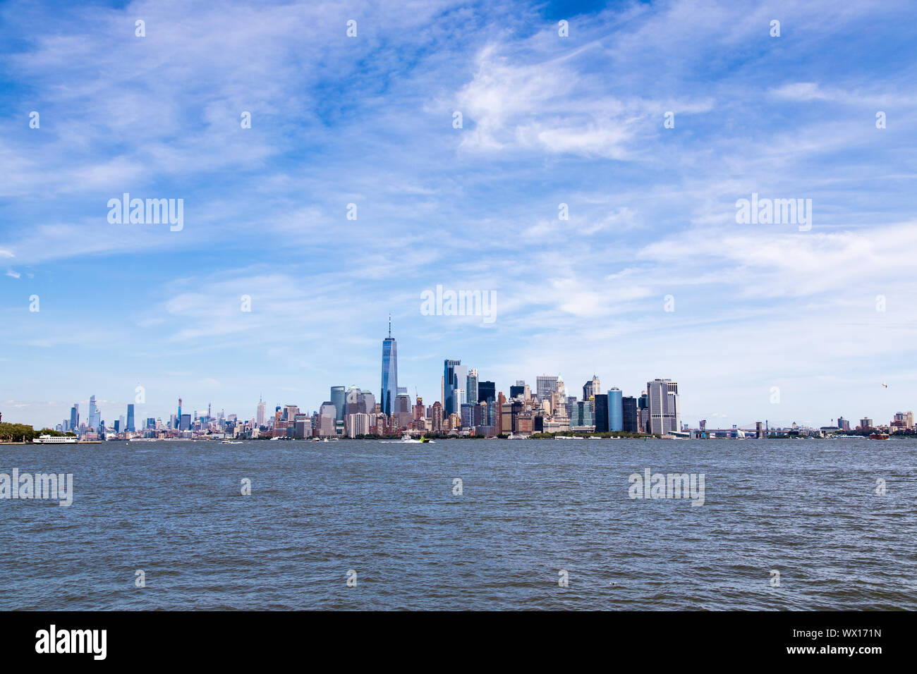 Manhattan skyline d'Ellis Island, New York Banque D'Images