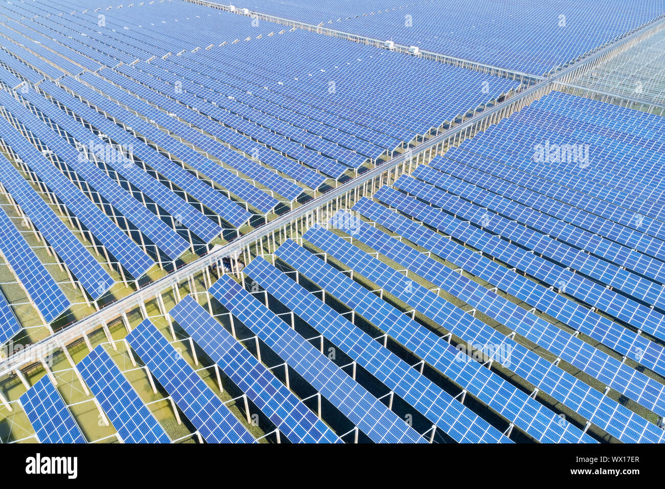 Centrale photovoltaïque énorme Banque D'Images