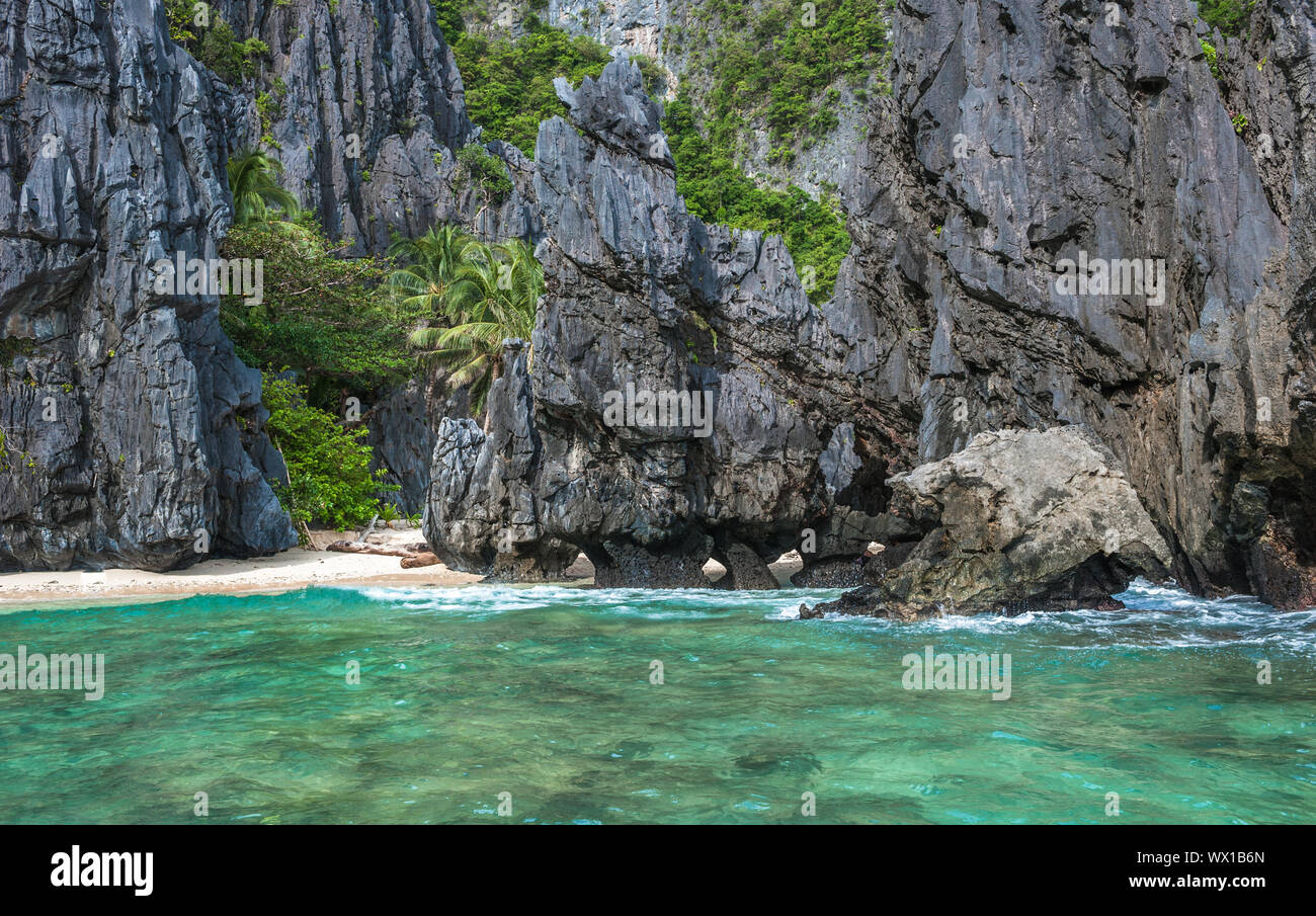 Paysage pittoresque île tropicale, El Nido, Palawan, Philippines Banque D'Images