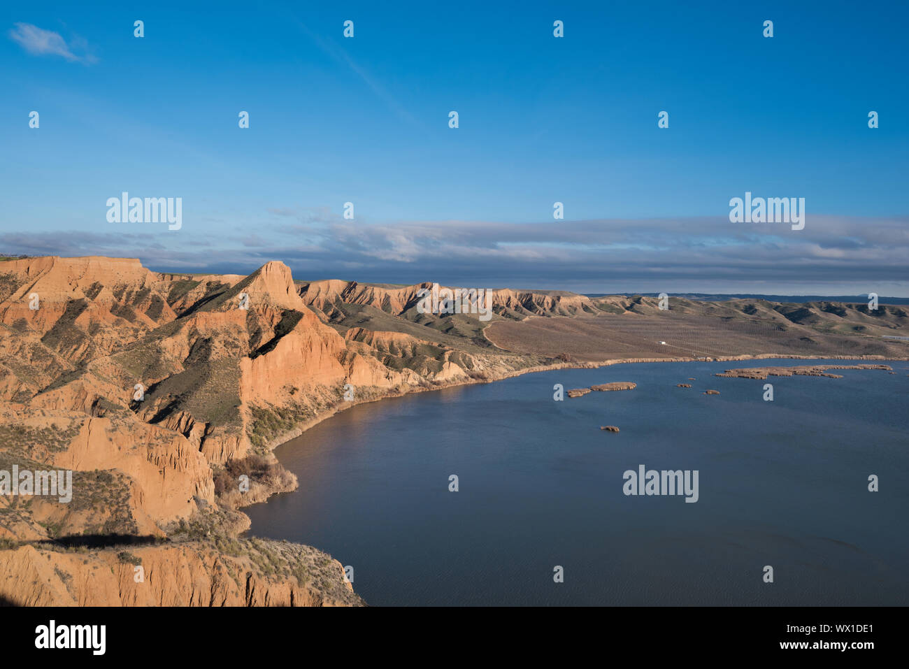 Barrancas de Burujon. Paysage érodé dans ntarural park à Tolède, Castille la Manche, Espagne. Banque D'Images