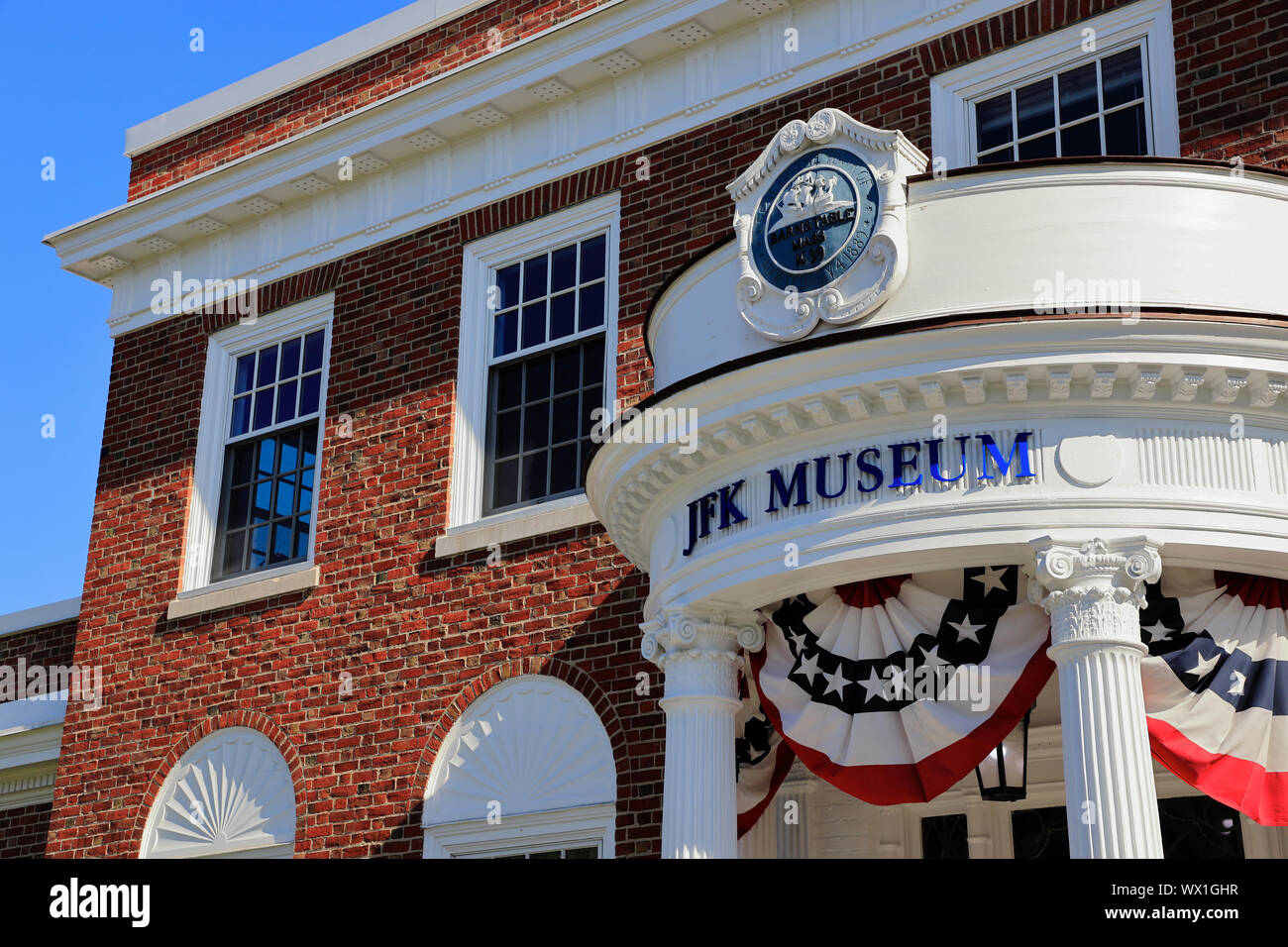 Un plan sur l'entrée de John F. Kennedy Hyannis Museum.Musée JFK.Hyannis Cape Cod..Massachusetts.USA Banque D'Images