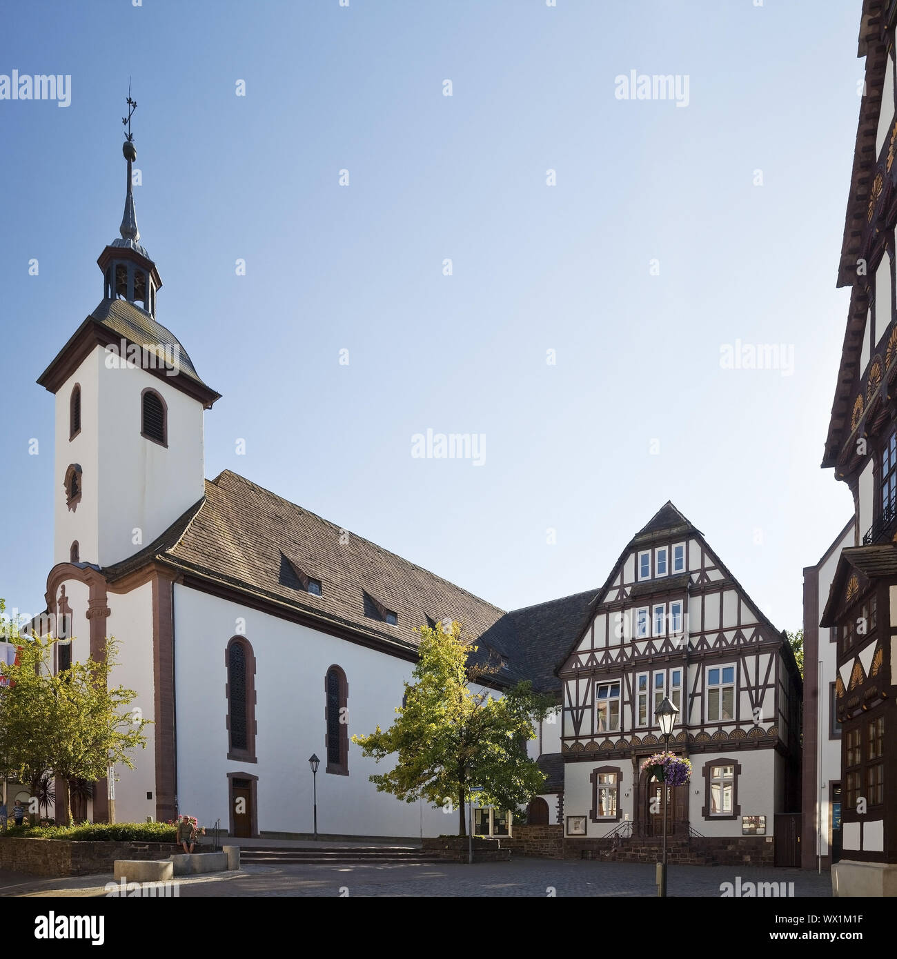 L'église Saint Nikolai, vieille ville, Hoexter, Weserbergland, Nordrhein-Westfalen, Germany, Europe Banque D'Images