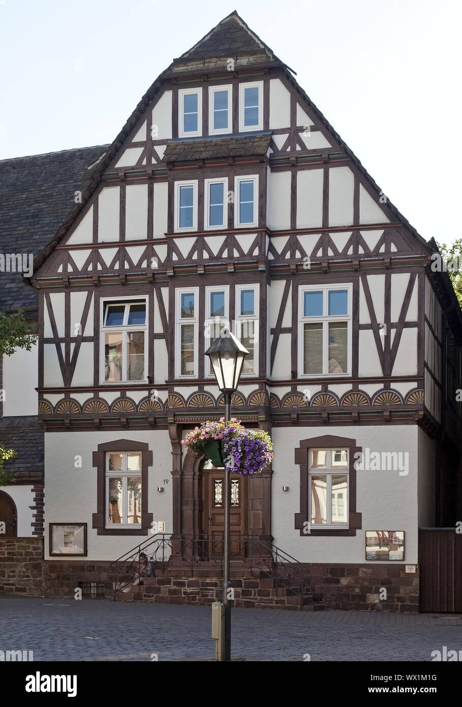 Maison à colombages historique, Vieille Ville, Hoexter, Weserbergland, à l'Est de la Westphalie, Allemagne, Europe Banque D'Images