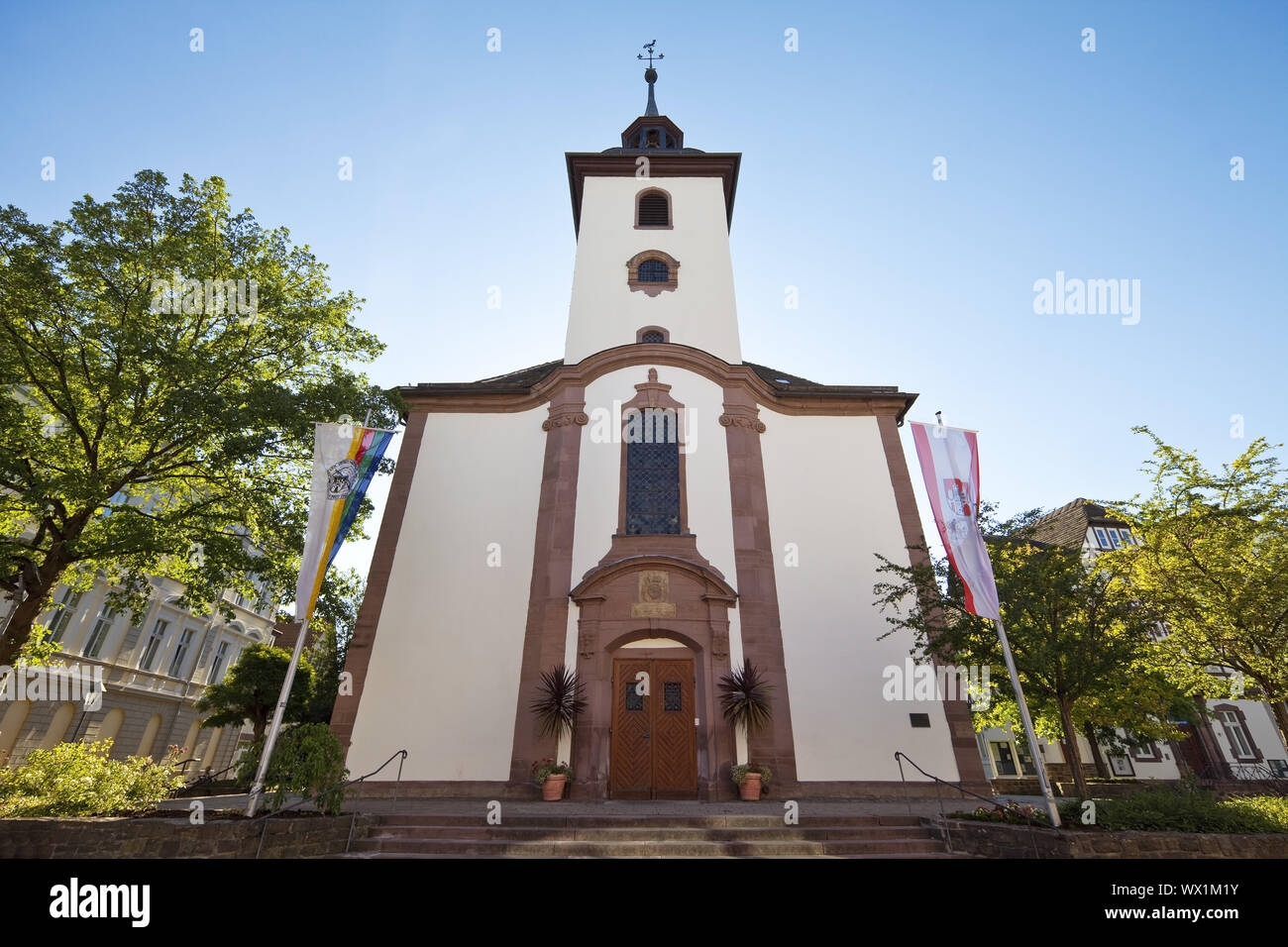 L'église Saint Nikolai, vieille ville, Hoexter, Weserbergland, Nordrhein-Westfalen, Germany, Europe Banque D'Images