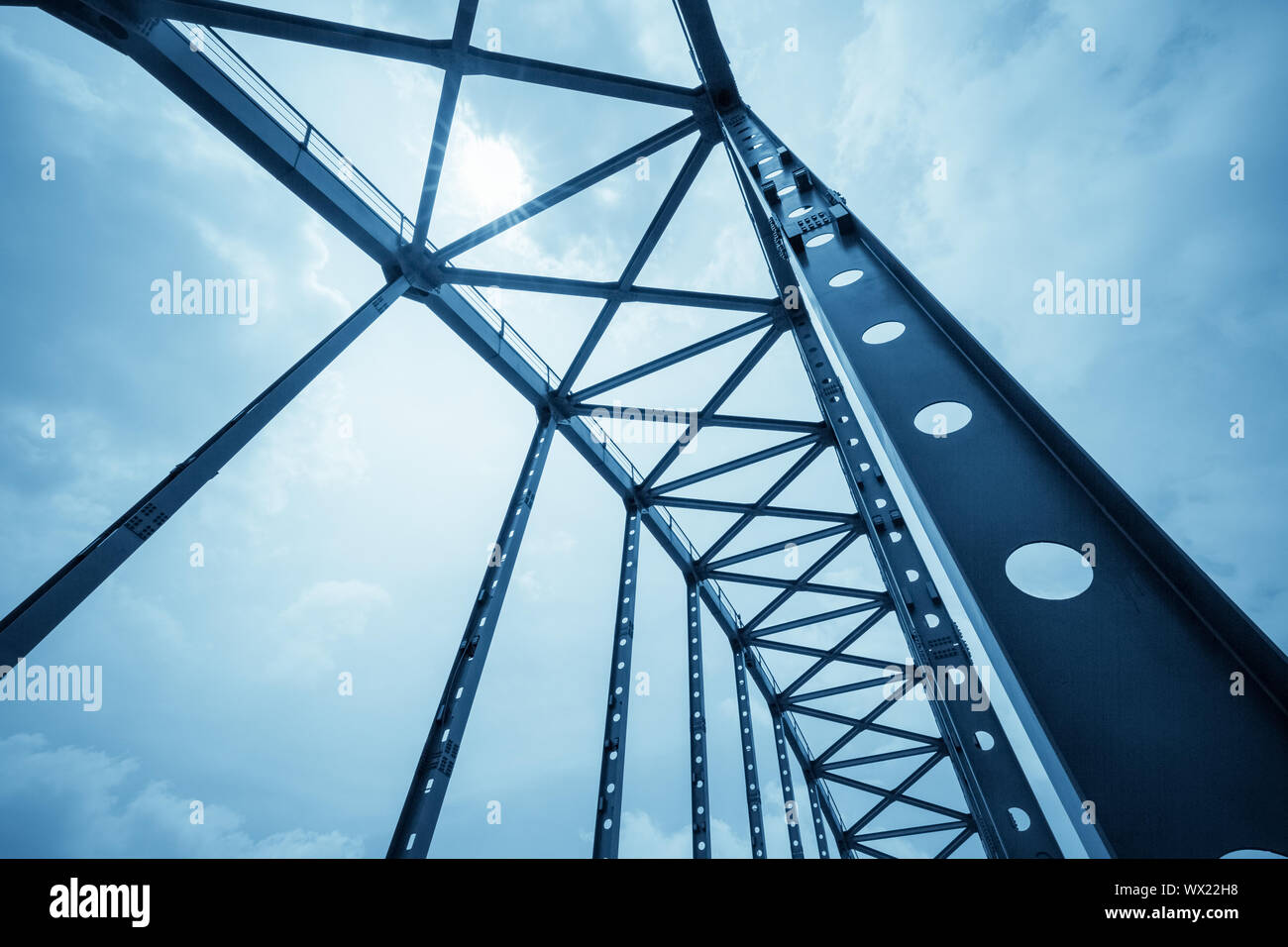 Structure en acier gros plan de pont Banque D'Images