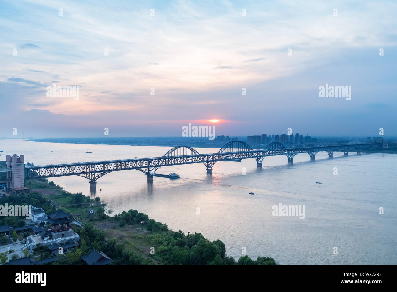 Pont de la rivière Yangtze jiujiang Banque D'Images