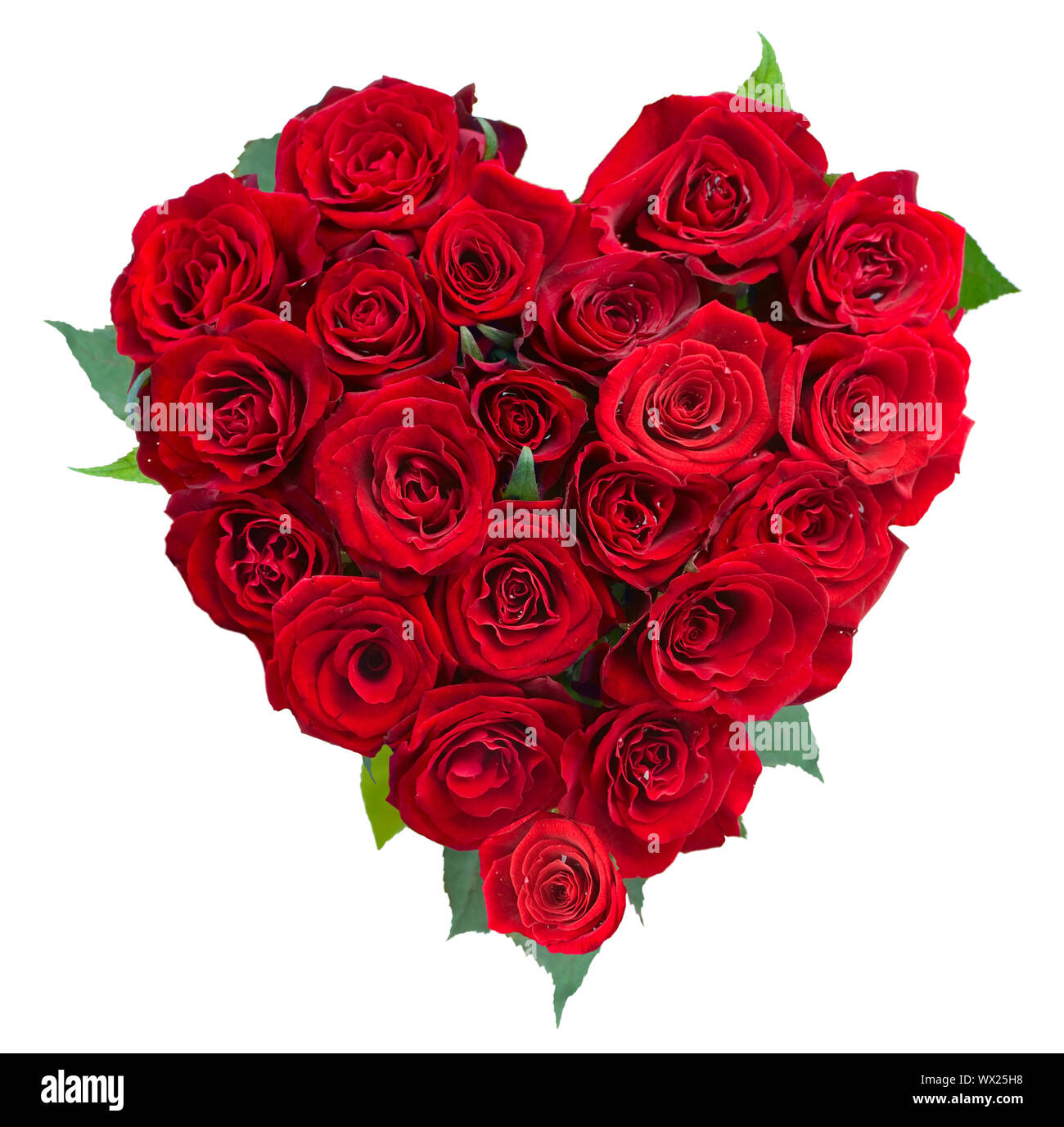 Coeur fleurs rose sur fond blanc. Valentine. L'amour Banque D'Images