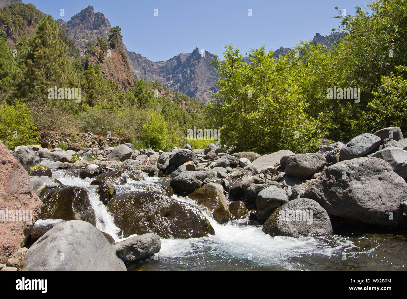 Caldera de Taburiente, vallée à La Palma, Îles Canaries Banque D'Images