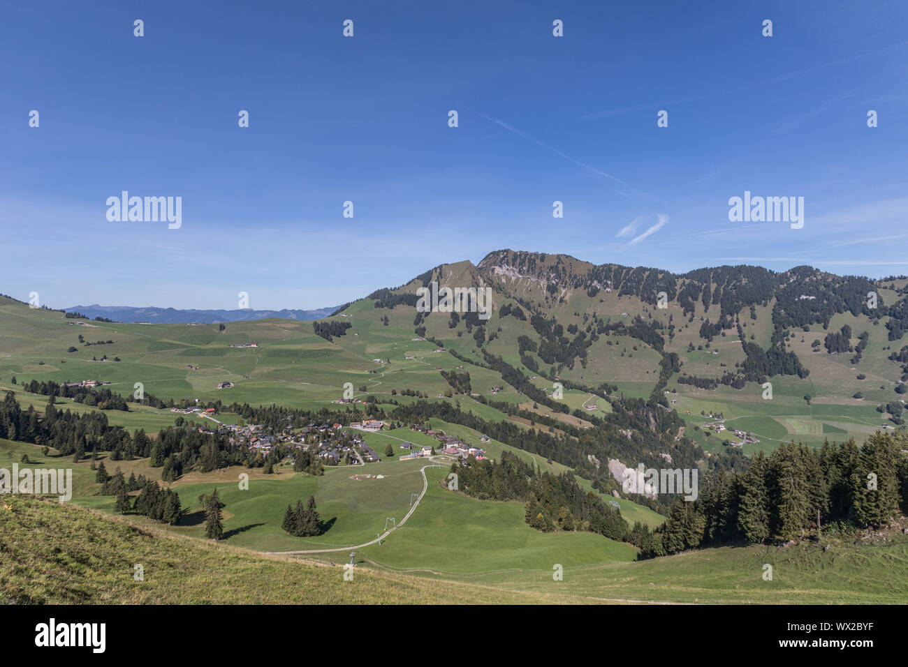 Vue sur le Stanserhorn, Kappl, Zurich, Switzerland, Europe Banque D'Images