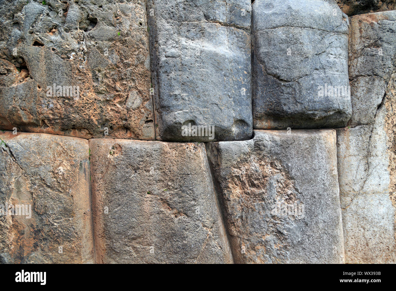 Mur Inca transparente dans la forteresse inca de Sacsayhuaman Cusco Pérou Banque D'Images