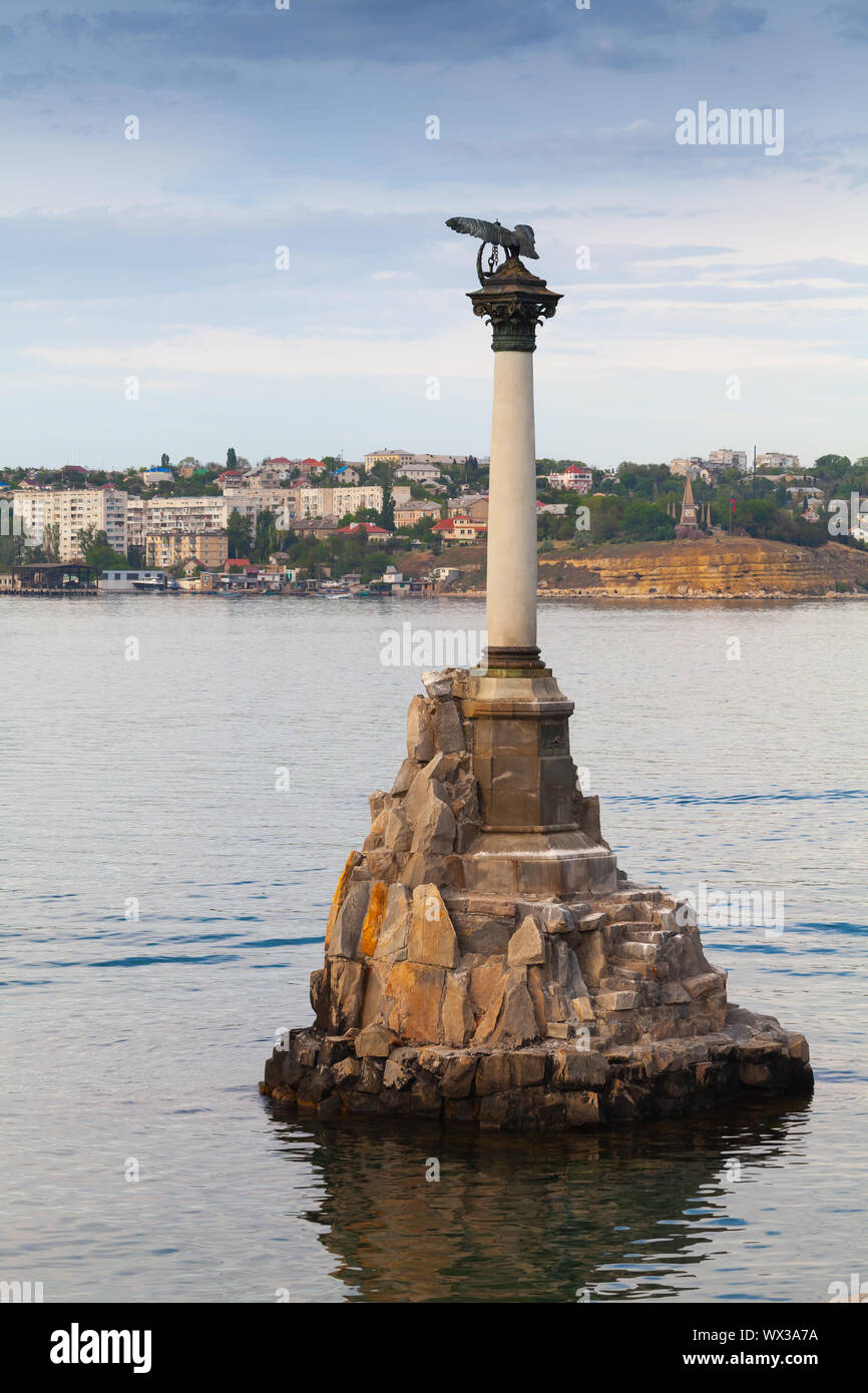 Monument aux navires inondés à Sébastopol, en Crimée Banque D'Images