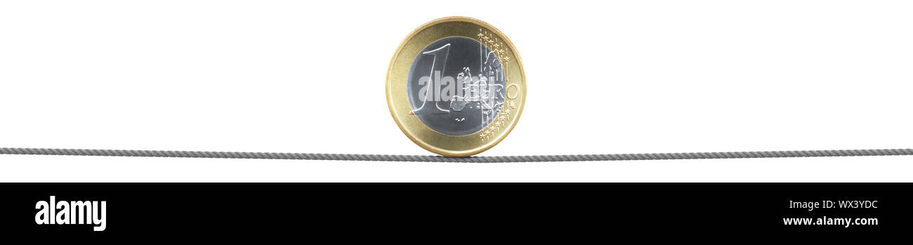 Soldes Euro sur la corde raide Banque D'Images