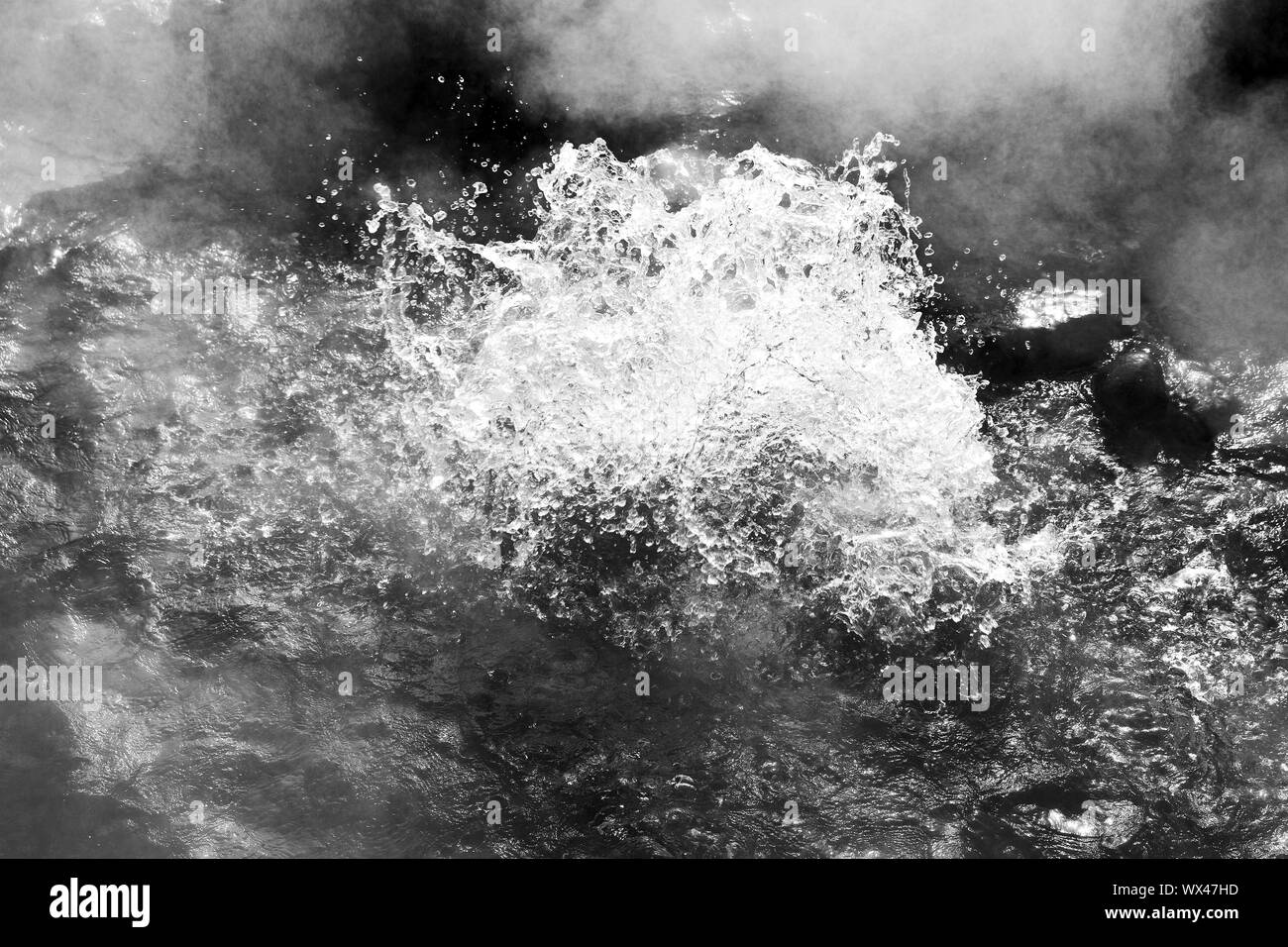 L'ébullition de l'eau chaude de la source du printemps Deildartunguhver, Reykholtsdalur, Islande, Europe Banque D'Images