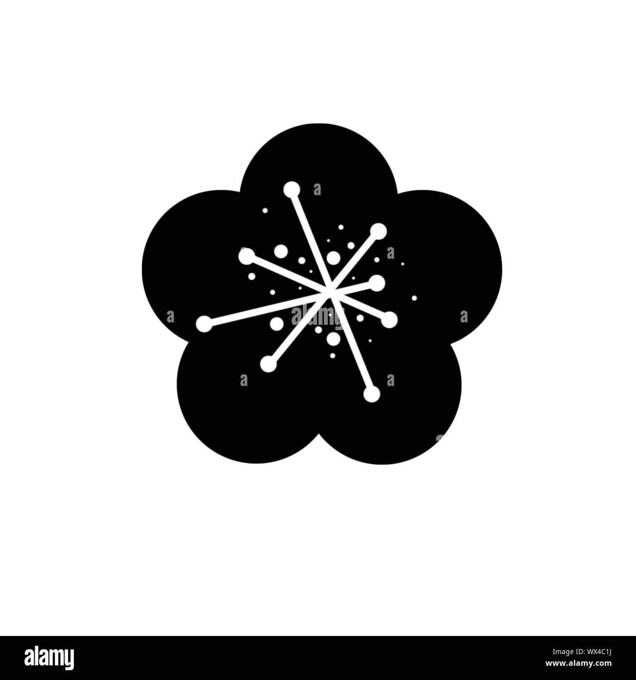 Icône fleur simple isolé sur fond blanc. Banque D'Images
