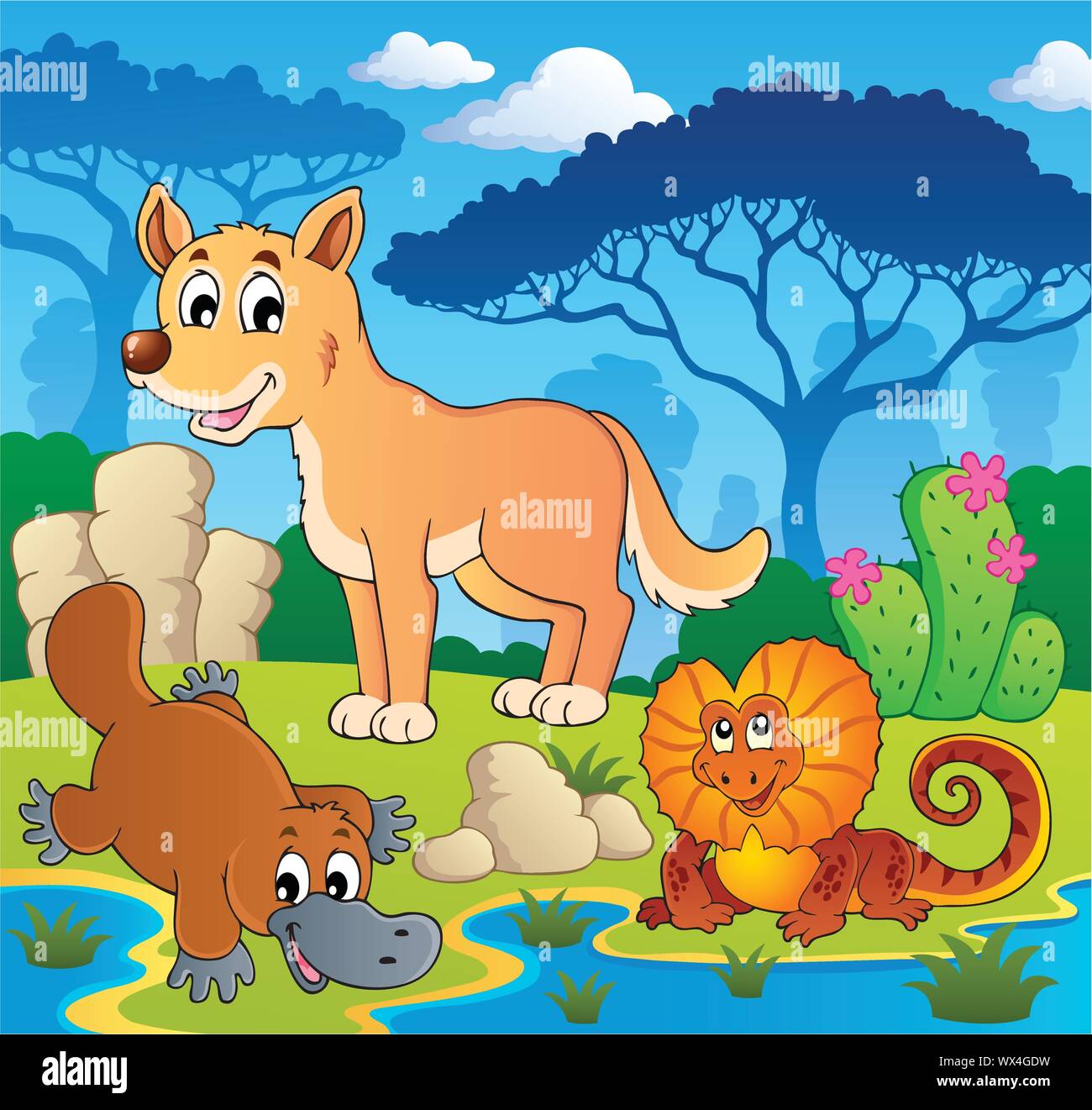 Les animaux australiens thème 2 Illustration de Vecteur