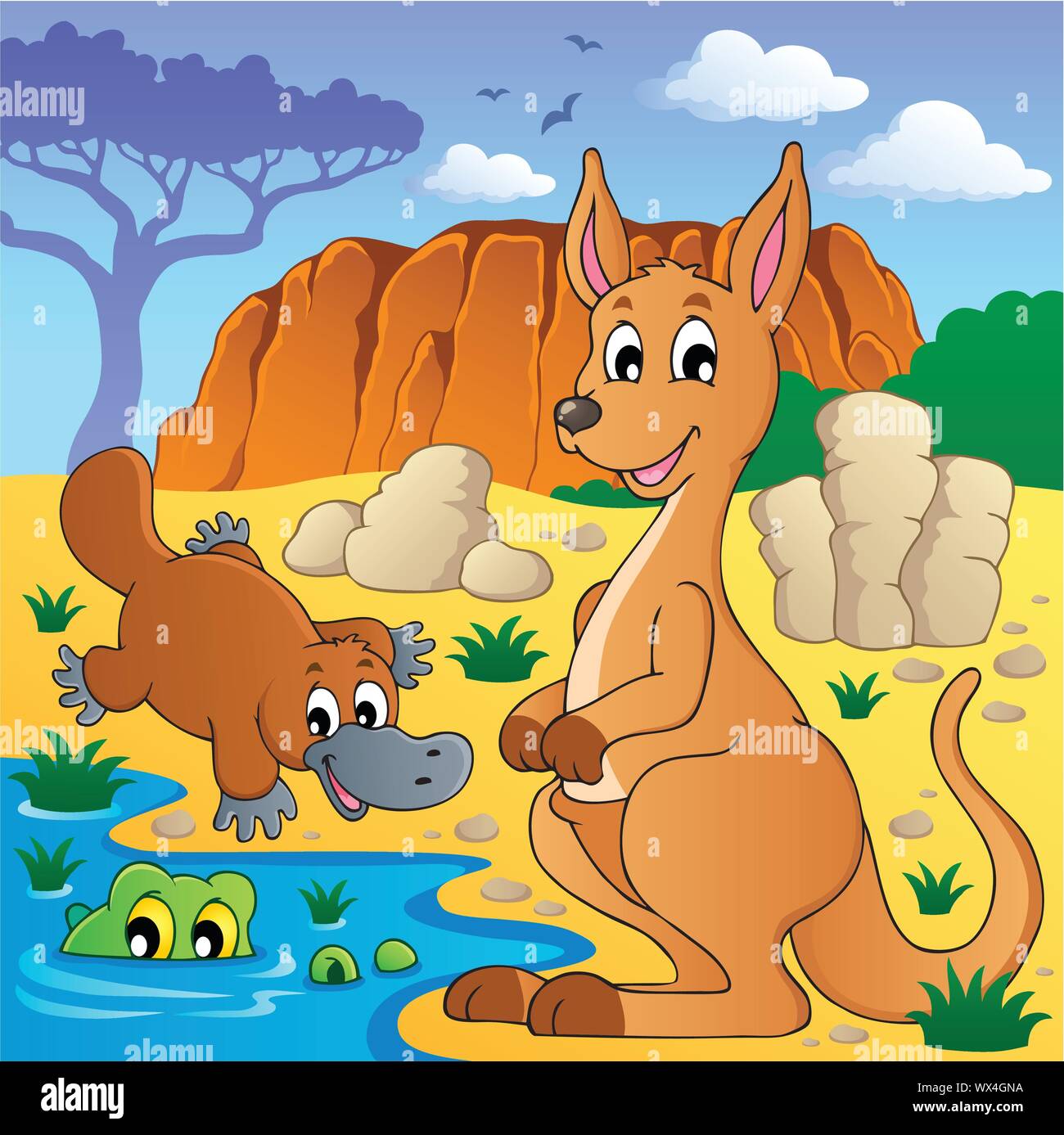 Les animaux australiens thème 4 Illustration de Vecteur