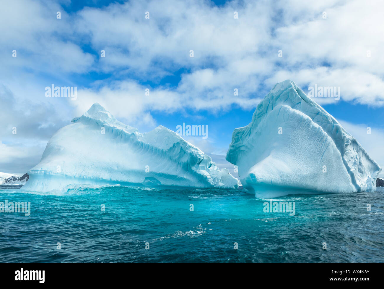 La neige et les glaces d'îles de l'Antarctique Banque D'Images