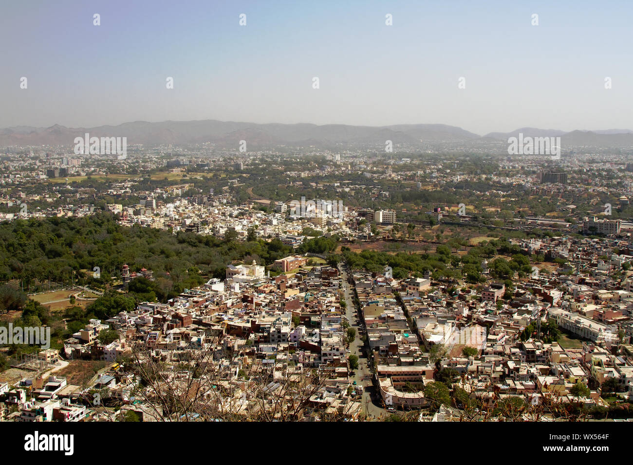 Le Snow-white ville d'Udaipur, Aerial Survey Banque D'Images