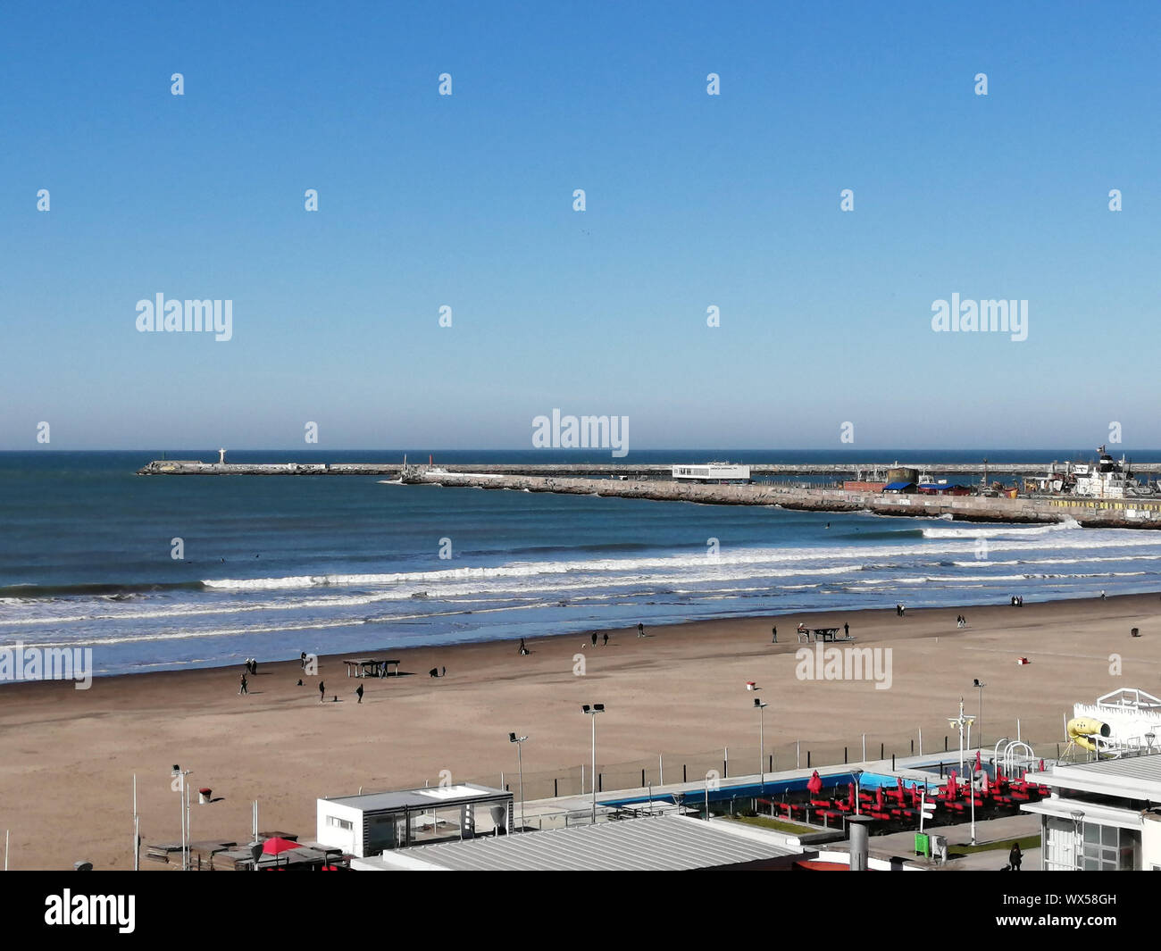 La plage de Playa Grande à Mar del Plata, province de Buenos Aires, Argentine Banque D'Images