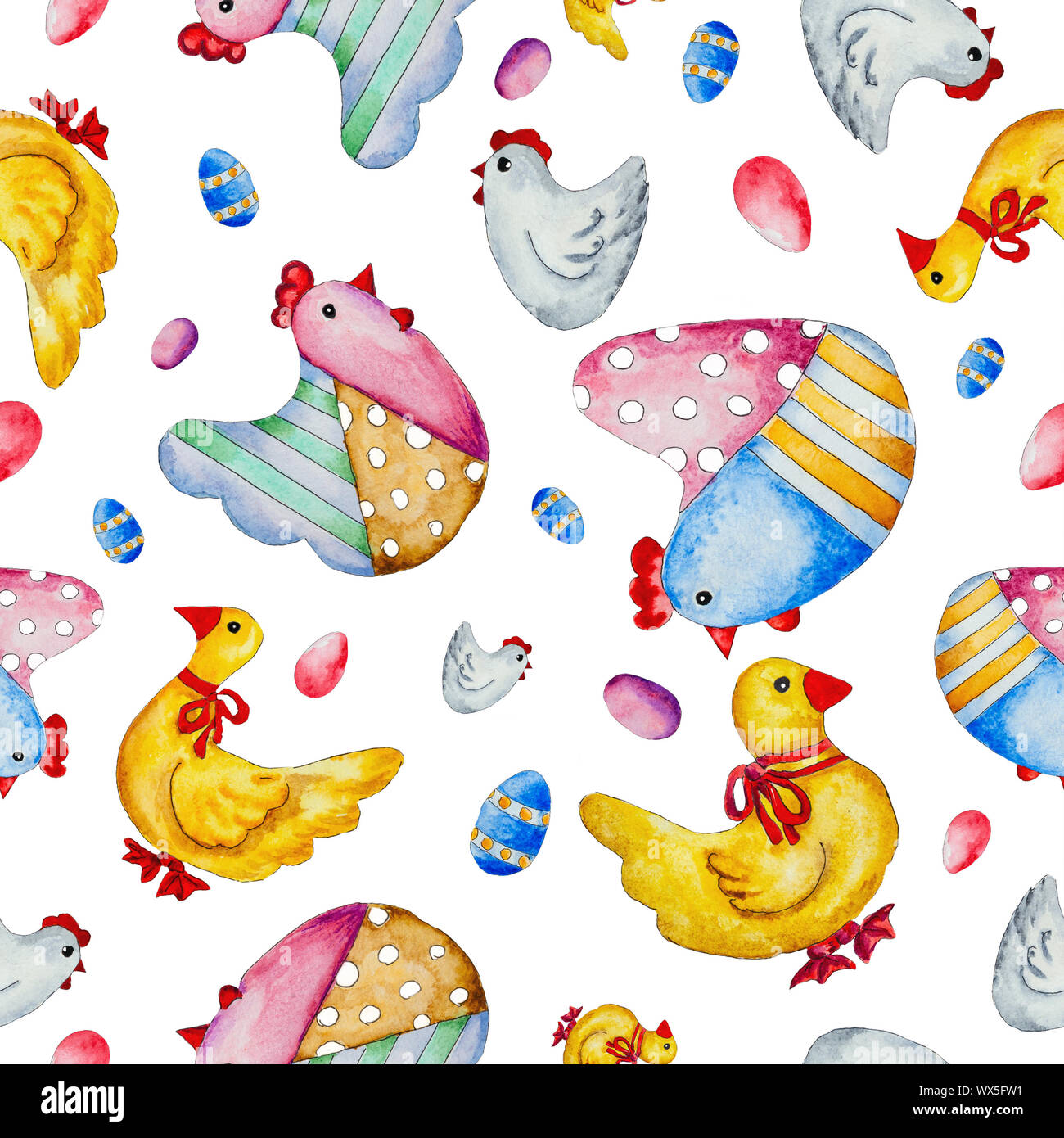 Joyeuses pâques aquarelle dessiné à la main. Banque D'Images