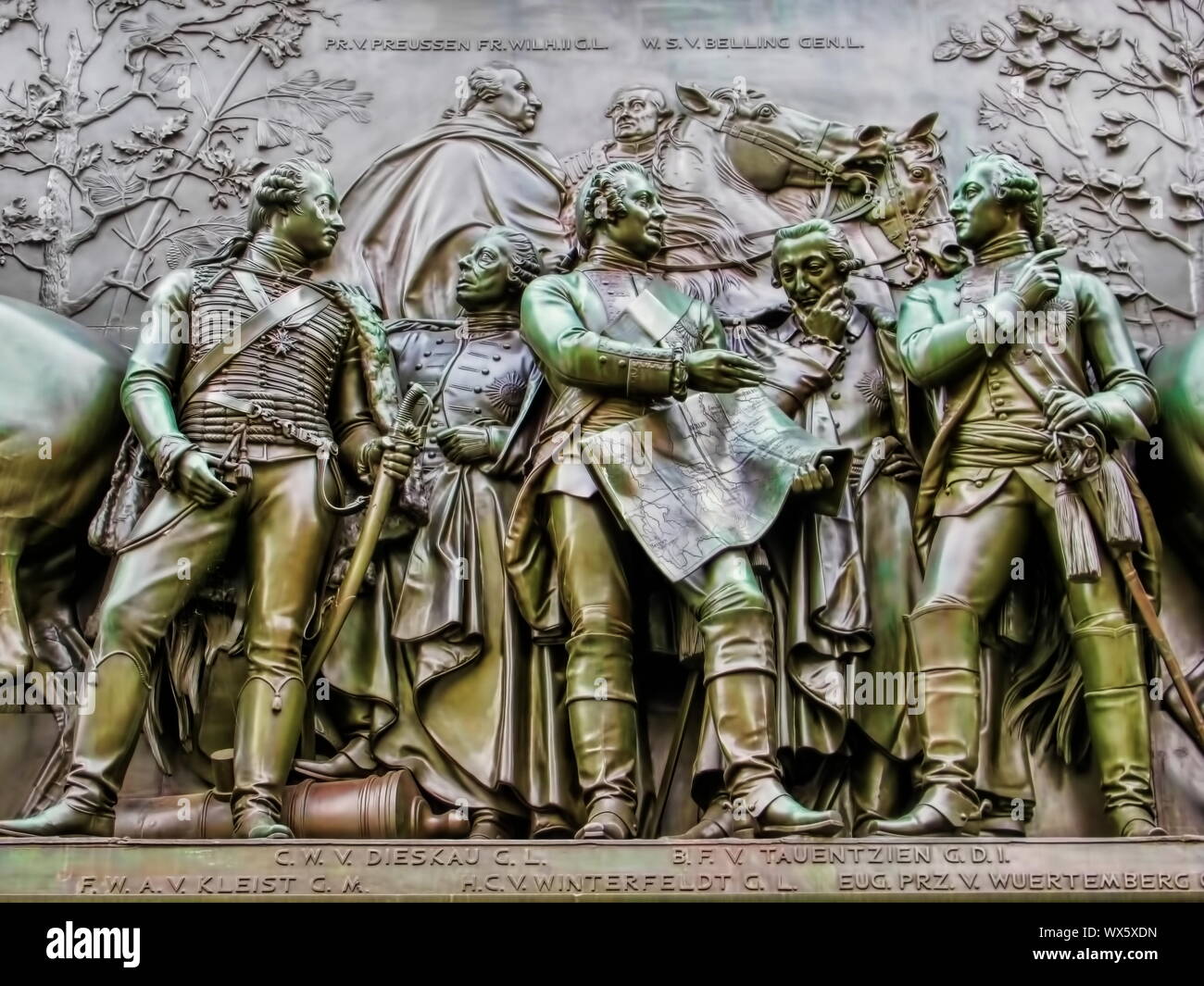 Berlin, Friedrich le Grand Monument, détail Banque D'Images