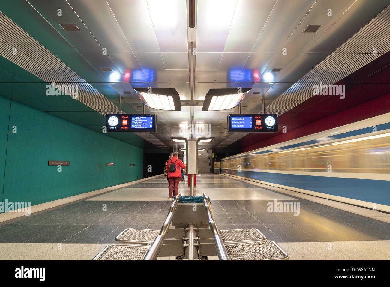 La station de métro Wettersteinplatz 02 Munich, Bavière, Allemagne Banque D'Images