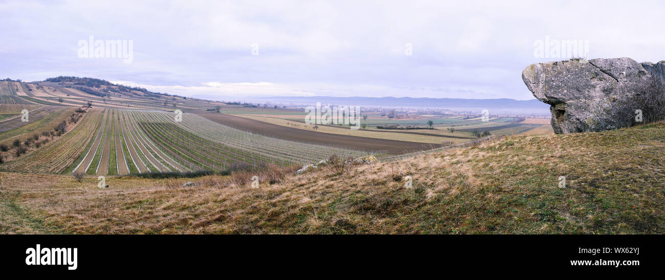 Panorama d'un paysage magnifique dans la région de Burgenland Banque D'Images